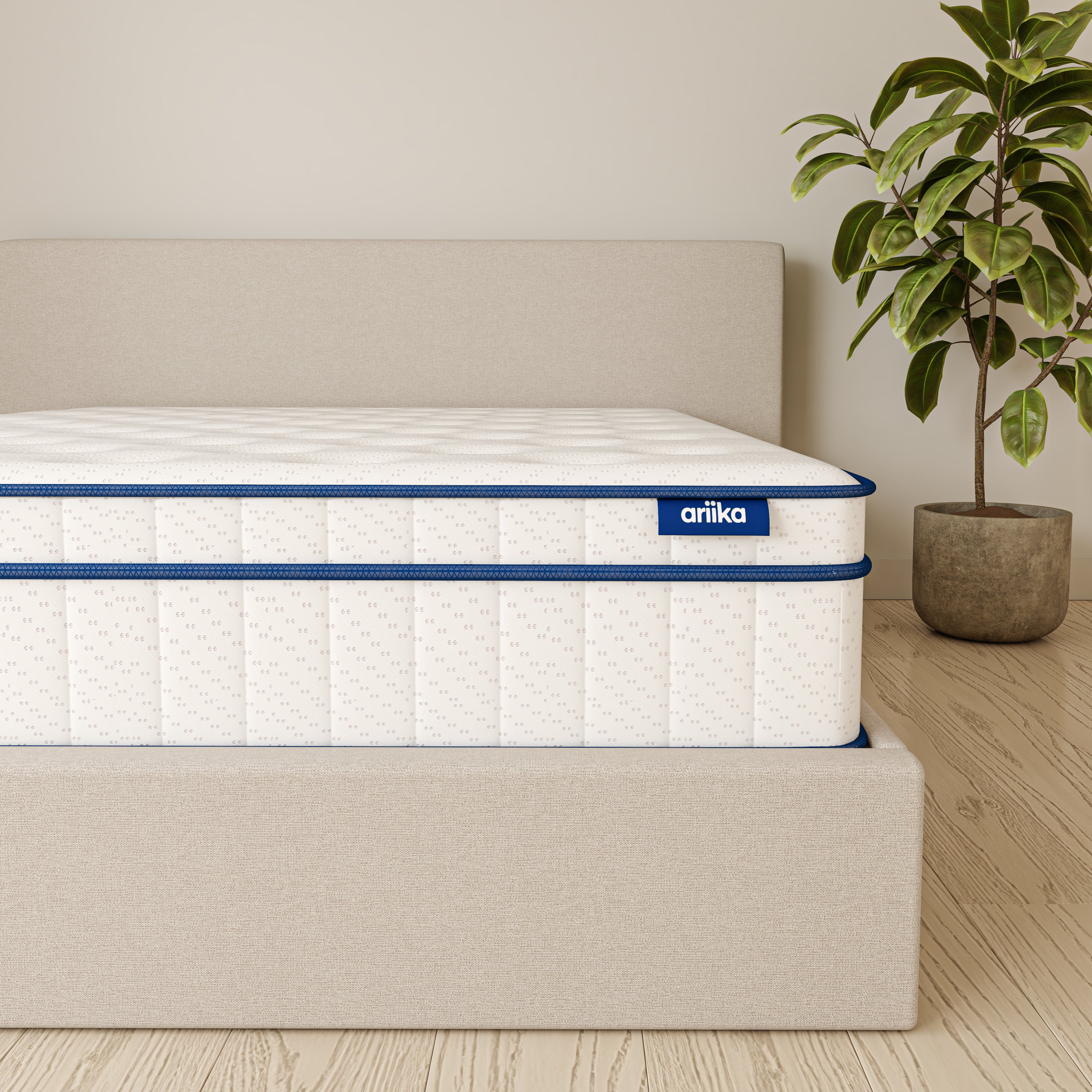 Cooling hybrid mattress featuring gel memory foam and pocket springs with a medium firm support for the bedroom.