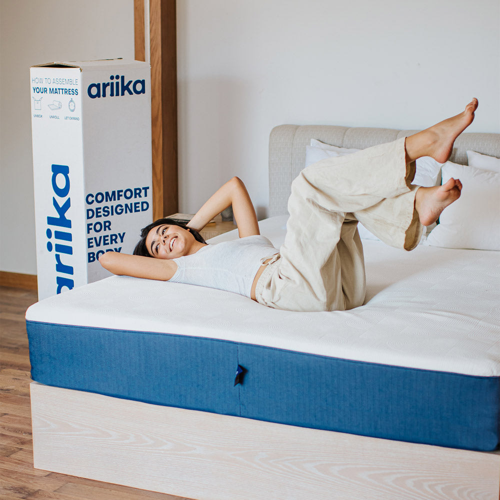 High quality latex pocket spring mattress by Ariika, designed for a comfortable and supportive bedroom setup.