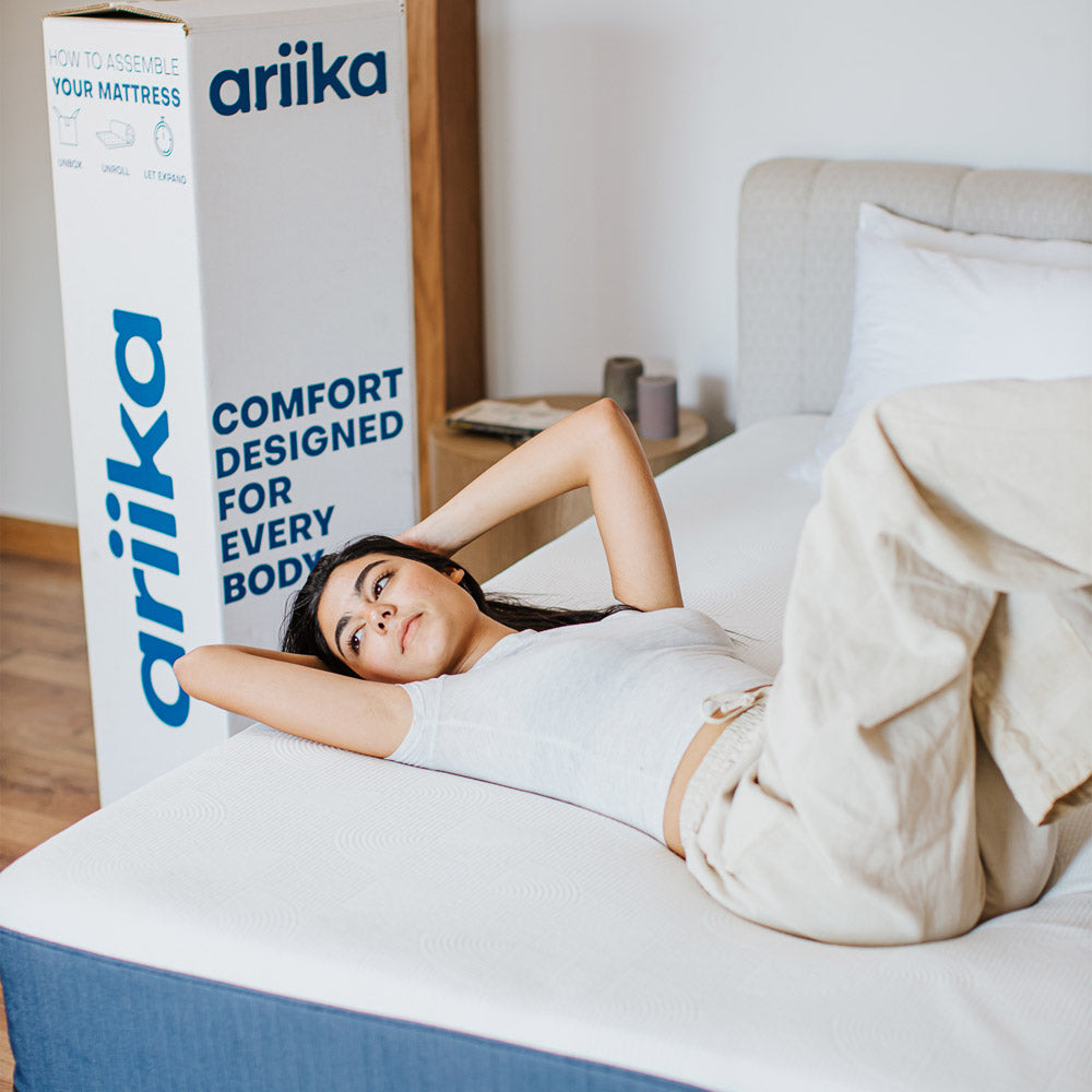 Original hybrid pocket spring mattress with medium firmness, featuring a 30 night trial and 10 year warranty.