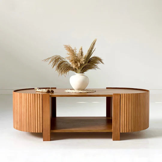 ترابيزة مركزية مضلعة برف داخلي