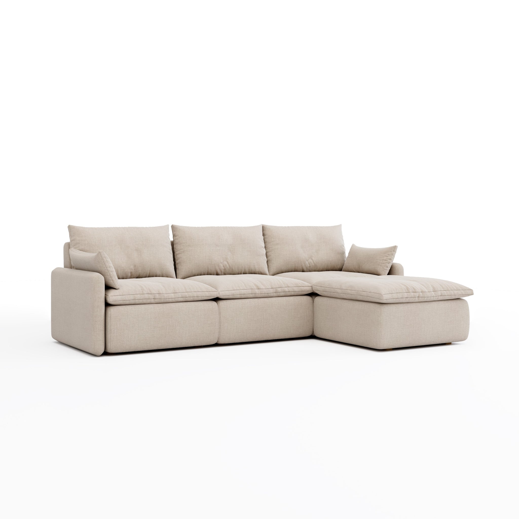 Sink-in L-Shape Sofa (Beige)