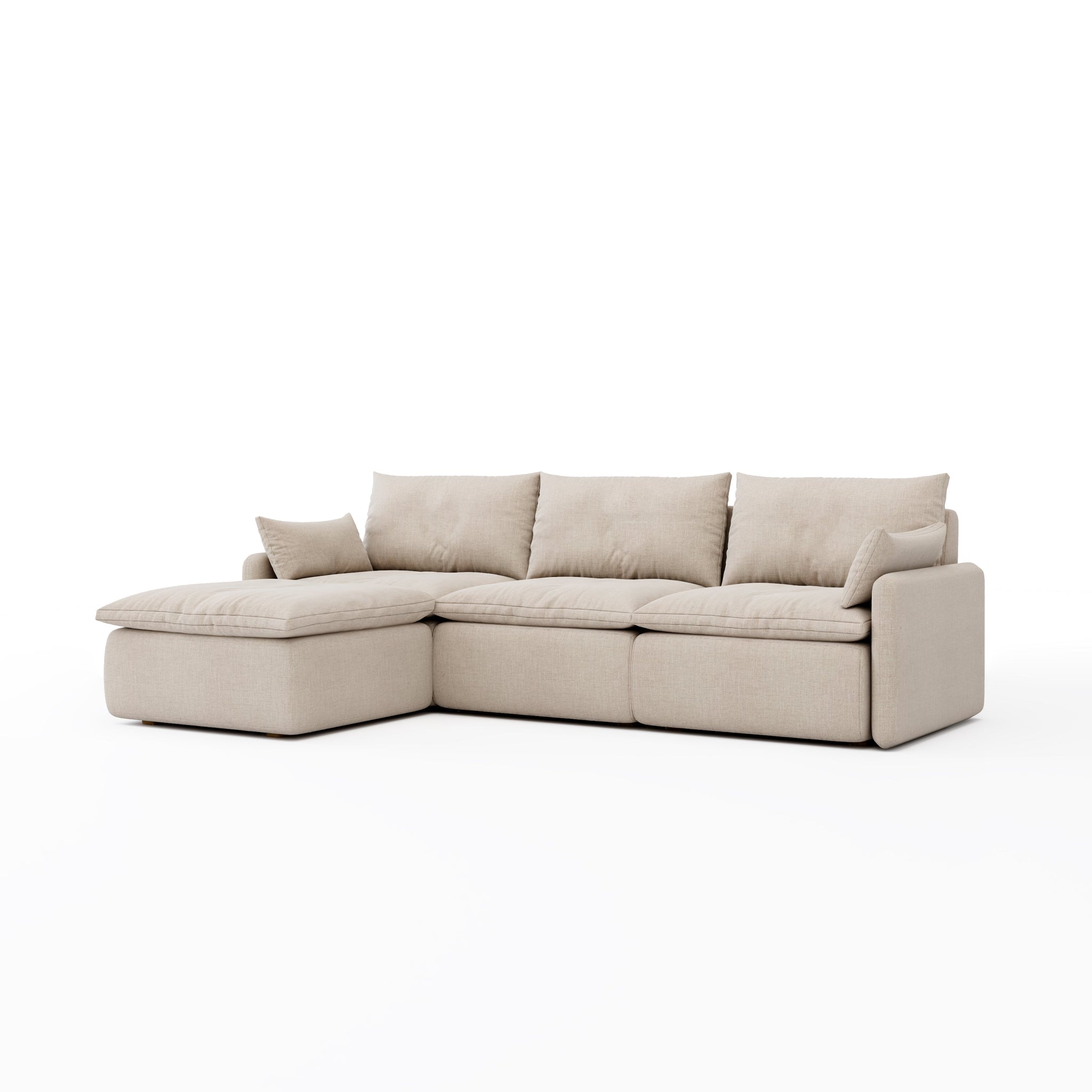 Sink-in L-Shape Sofa (Beige)