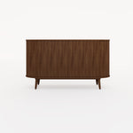 Numa Buffet in beech wood and oak veneer, perfect for dining rooms, with sideboard and vertical slats.