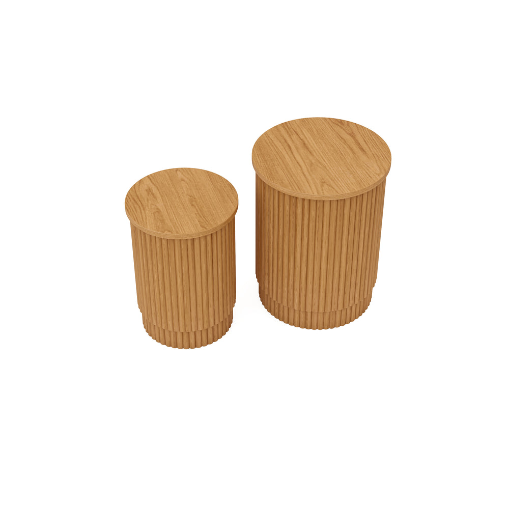 Fluted Side Tables Set