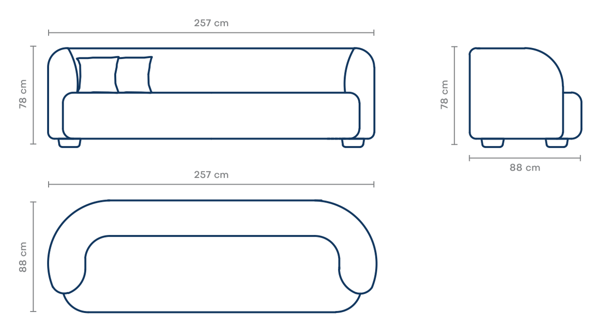 كنبة الديا 3 مقاعد