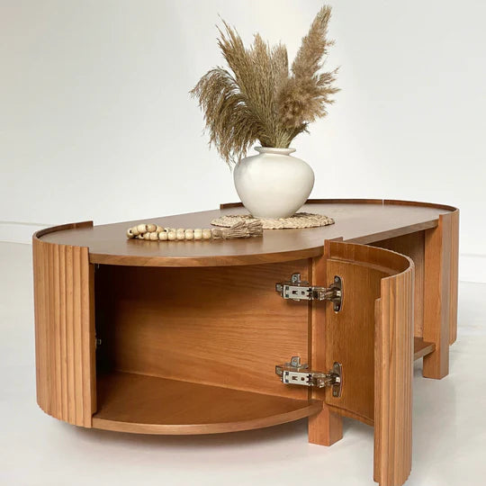 ترابيزة مركزية مضلعة برف داخلي