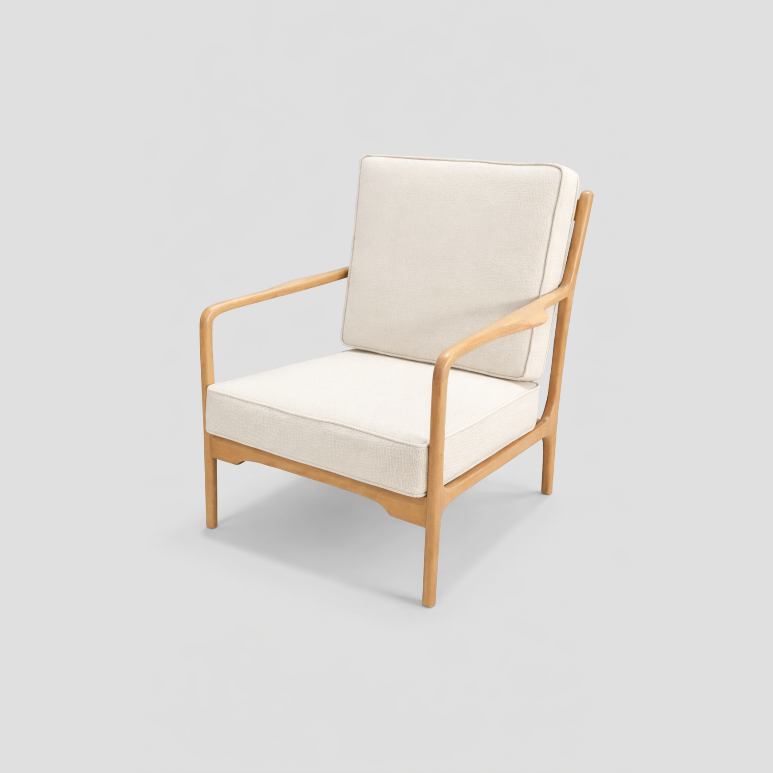 Solid Beech Wood Armchair in beech wood furniture, featuring mid century modern and scandinavian styling.