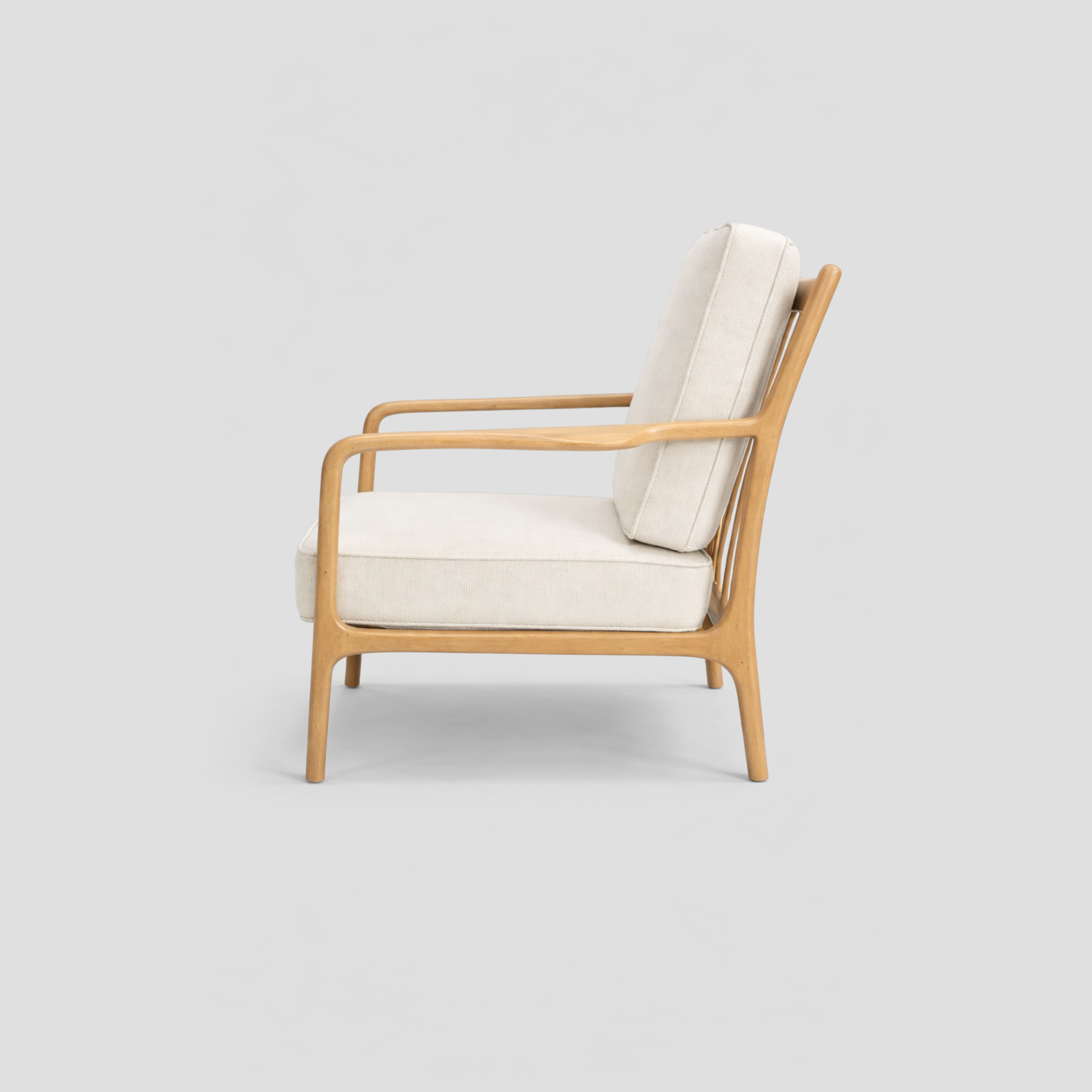 Solid Beech Wood Armchair in beech wood furniture, featuring mid century modern and scandinavian styling.