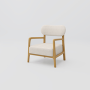 Cielo Armchair in tweed fabric and beech frame, featuring scandi modern styling, perfect for living rooms.