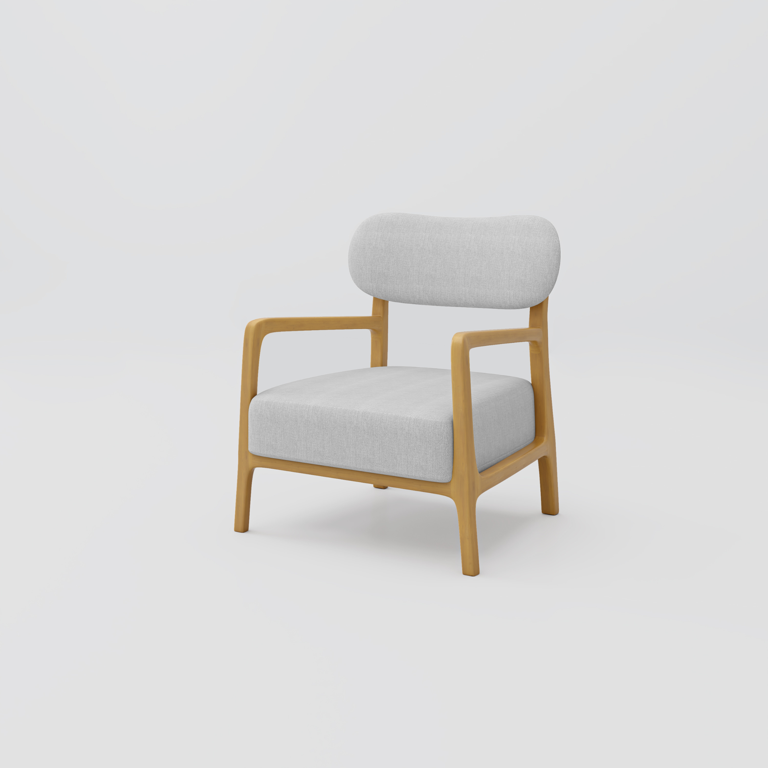 Cielo Armchair in tweed fabric and beech frame, featuring scandi modern styling, perfect for living rooms.