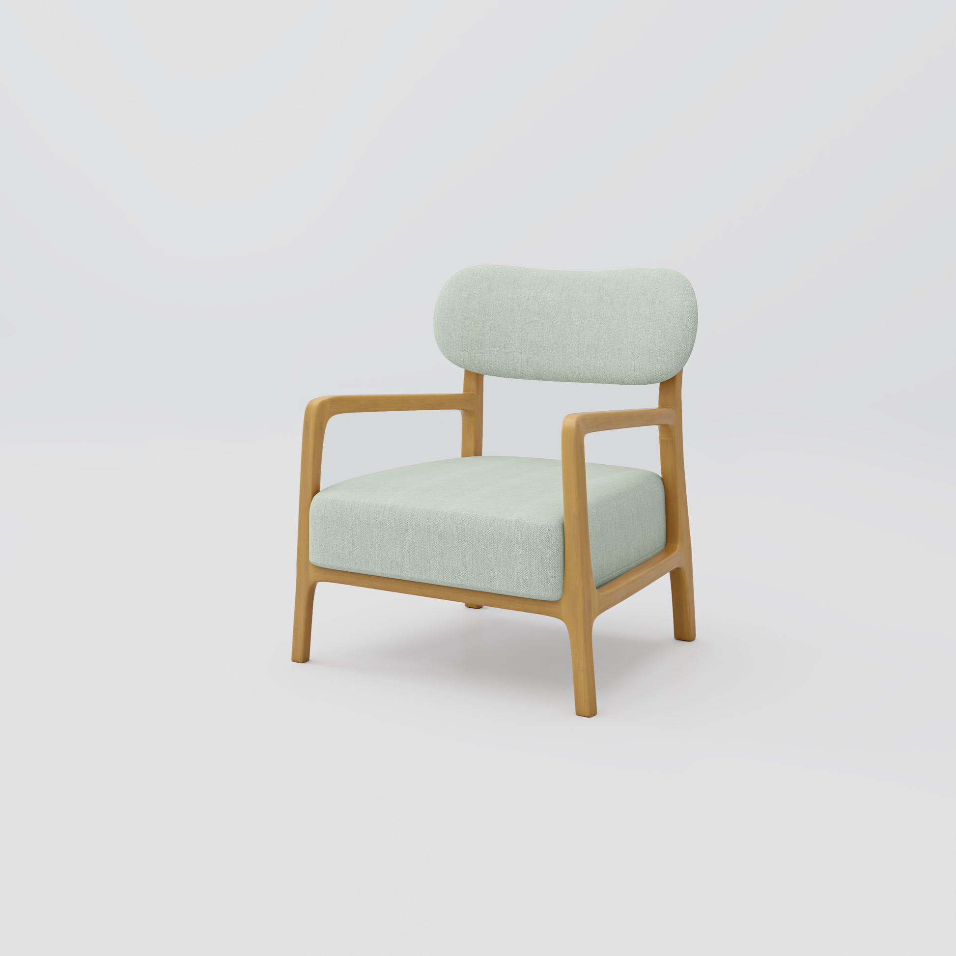 Cielo Armchair in tweed fabric and beech frame, featuring scandi modern styling, perfect for living rooms.