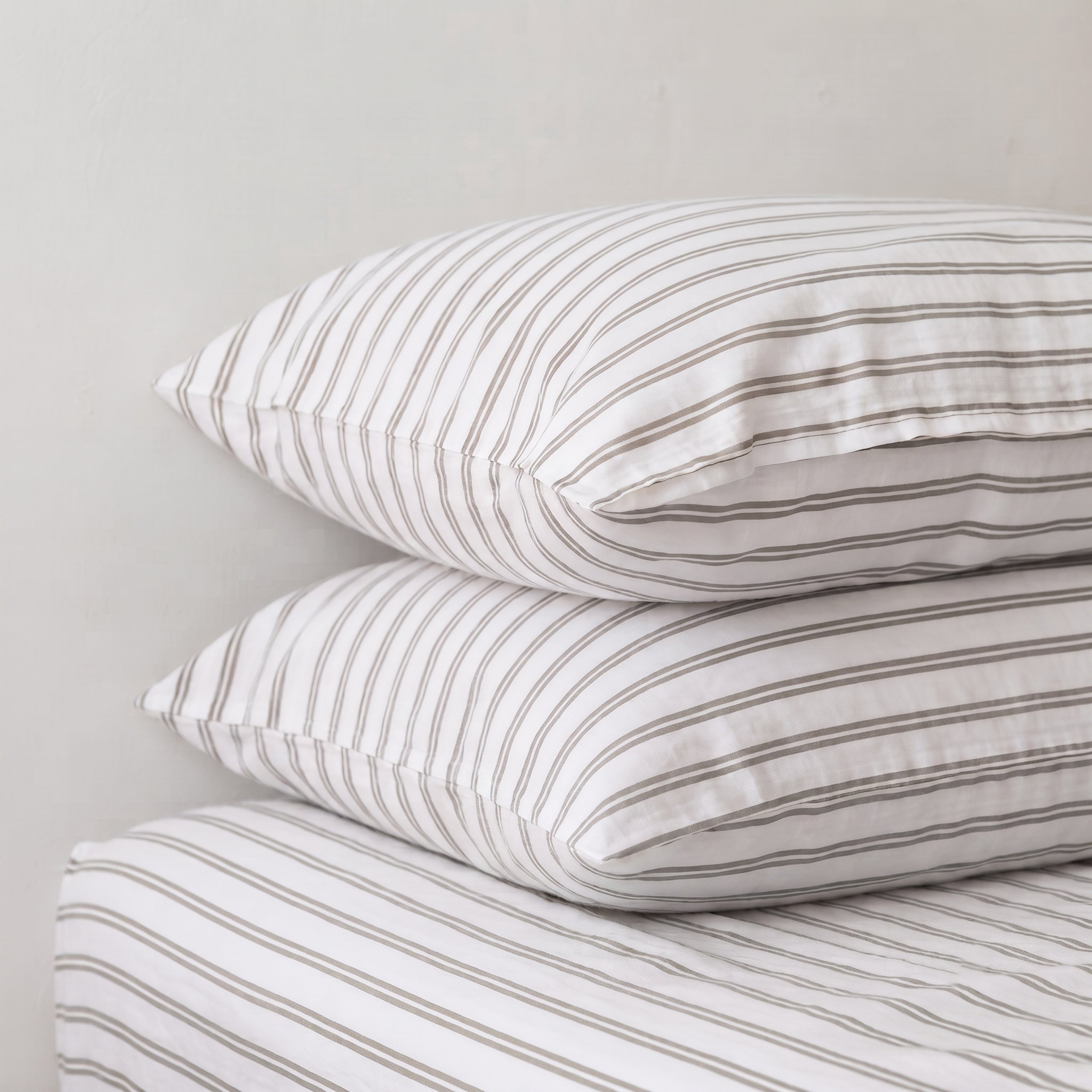 Pinstripe Percale Duvet Cover Set