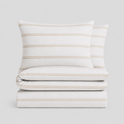 Pinstripe Percale Duvet Cover Set