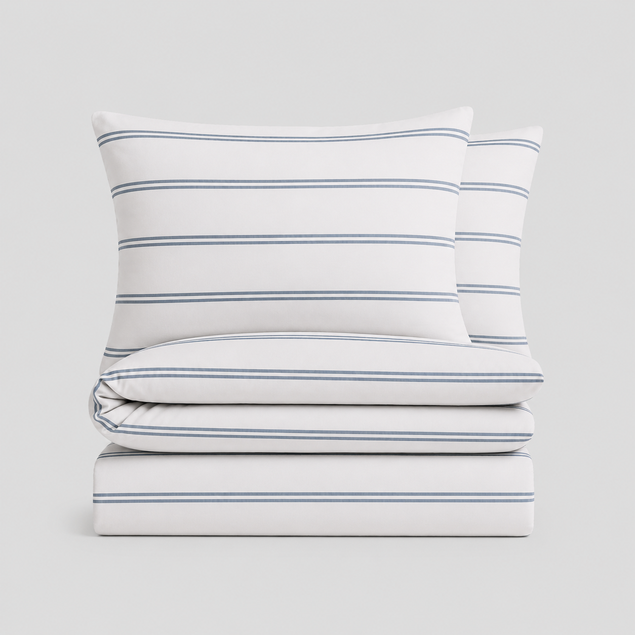 Pinstripe Percale Duvet Cover Set