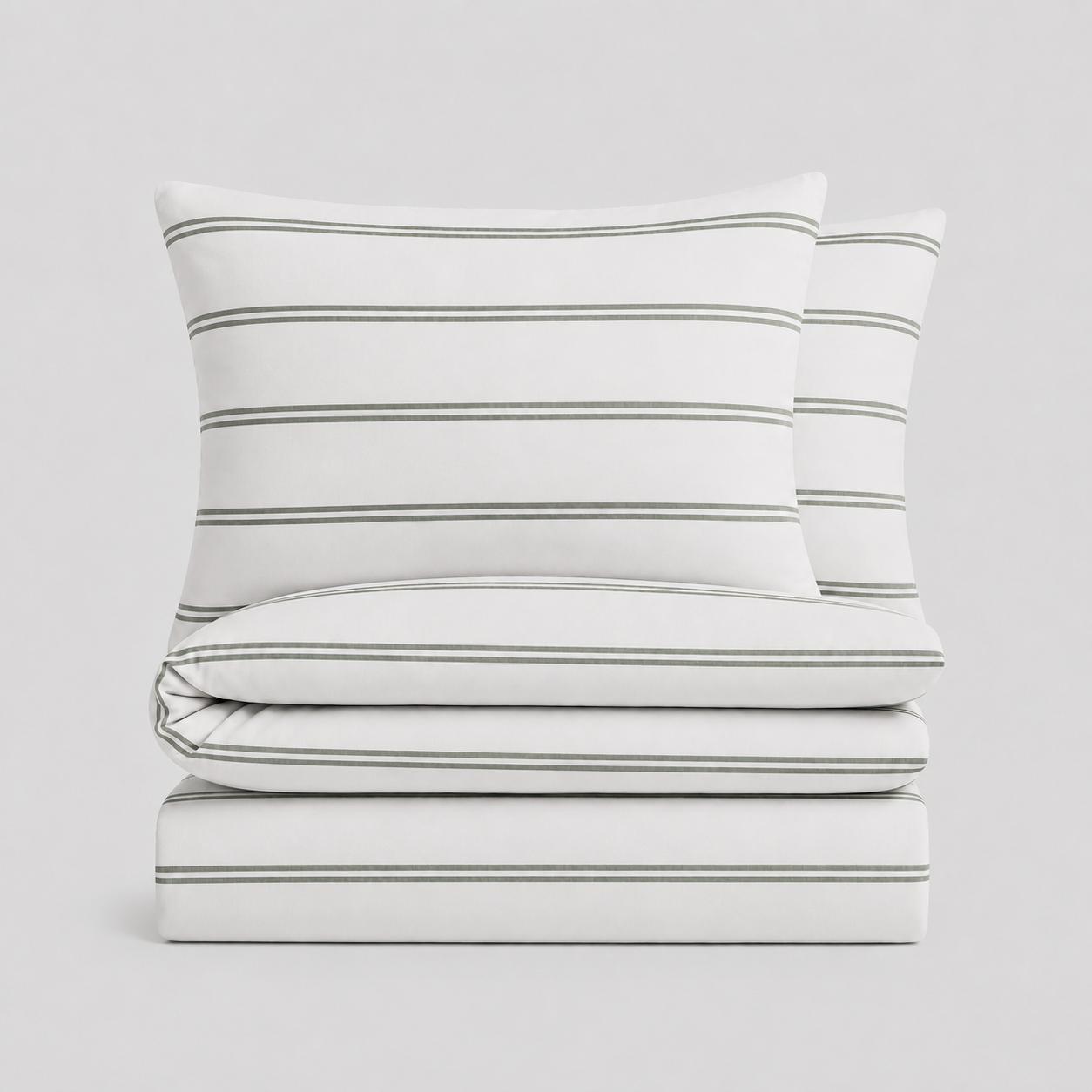 Pinstripe Percale Duvet Cover Set