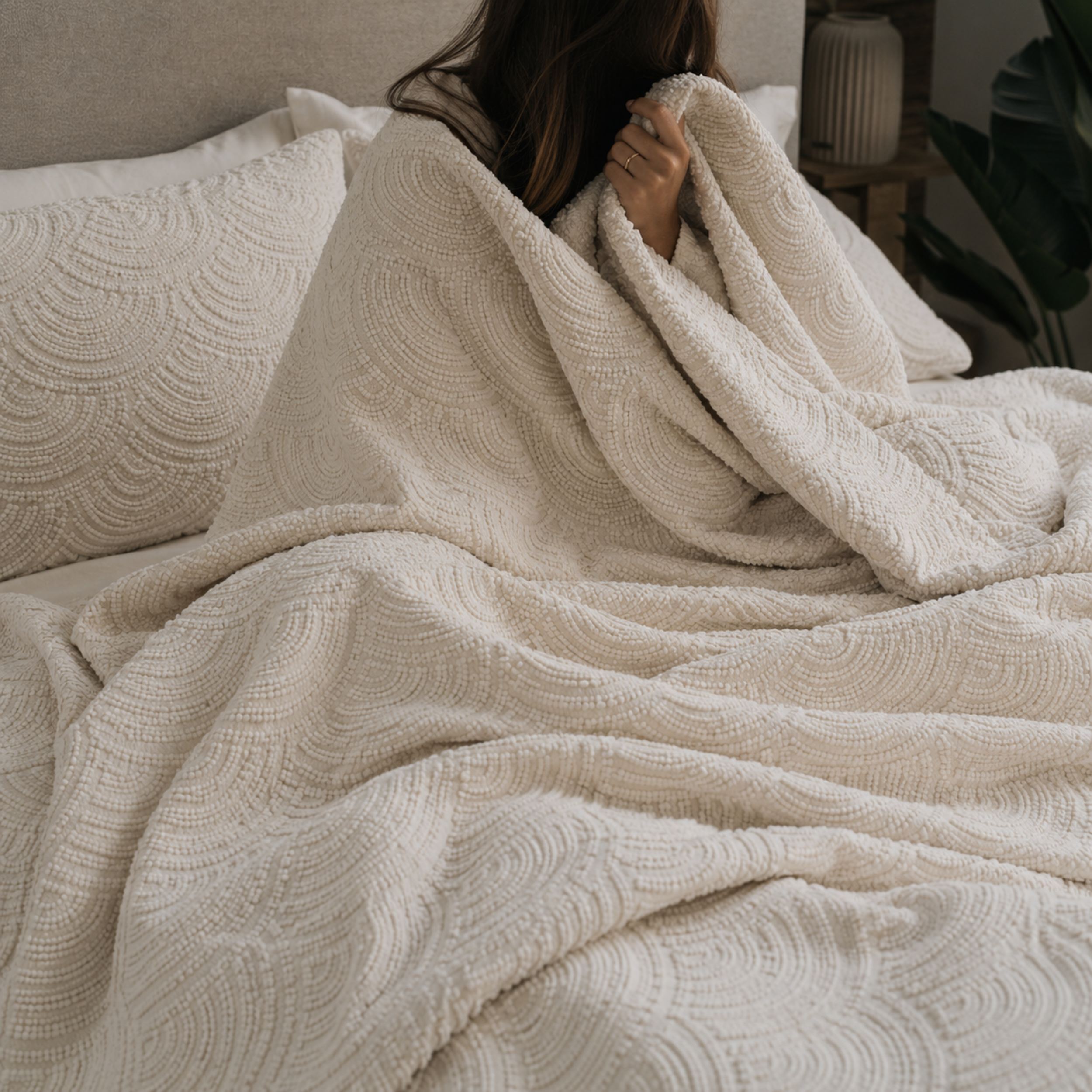 Engraved Chenille Duvet Set