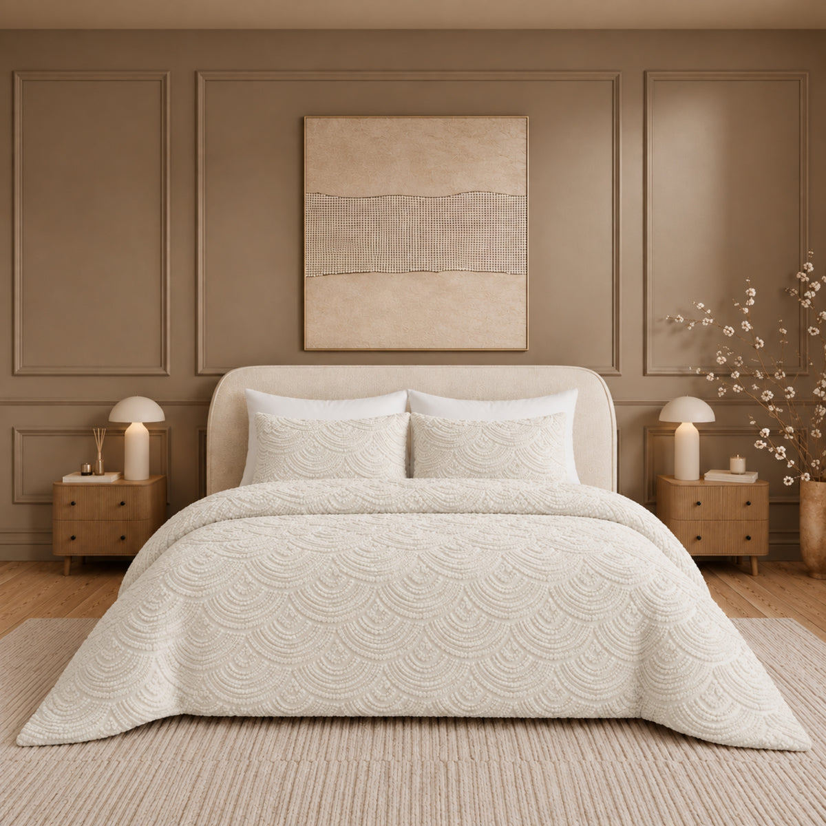Engraved Chenille Duvet Cover Set