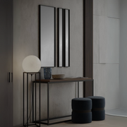 Erica Vertical Mirror Set, featuring modern styling, perfect for hallway, with wall and black frame.