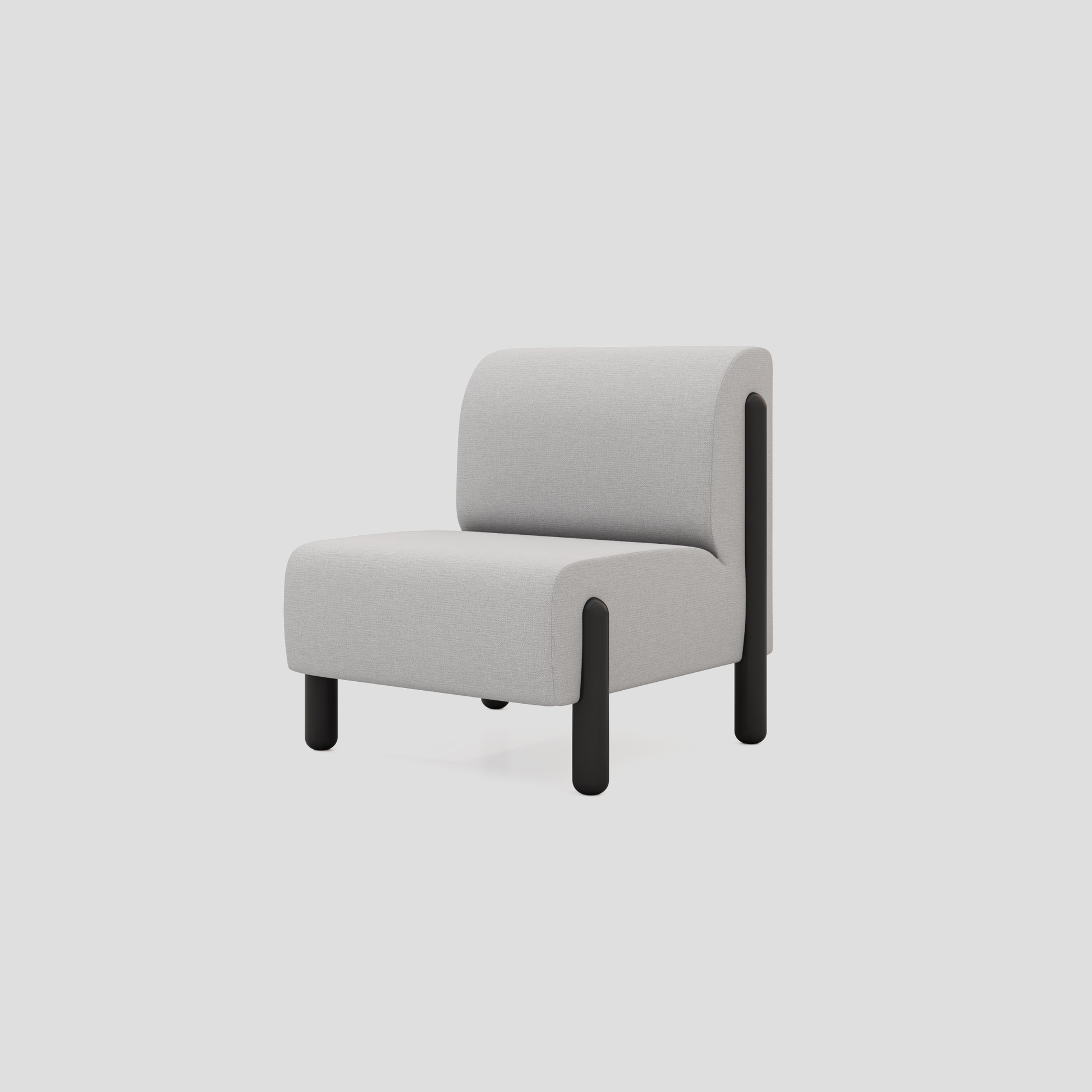 Fiora Armchair in tweed and beech frame, featuring modern armchair styling, with lounge.