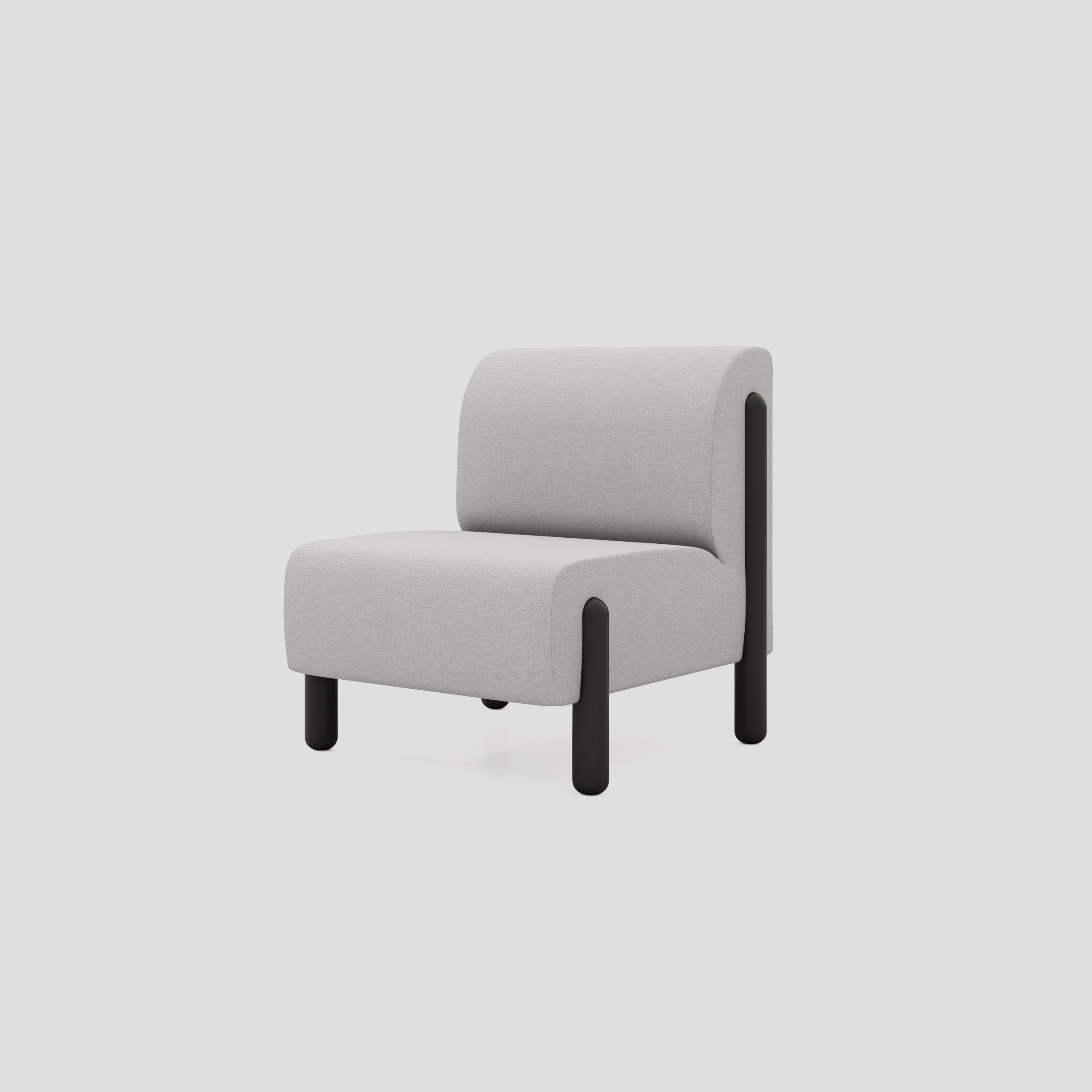 Fiora Armchair in tweed and beech frame, featuring modern armchair styling, with lounge.
