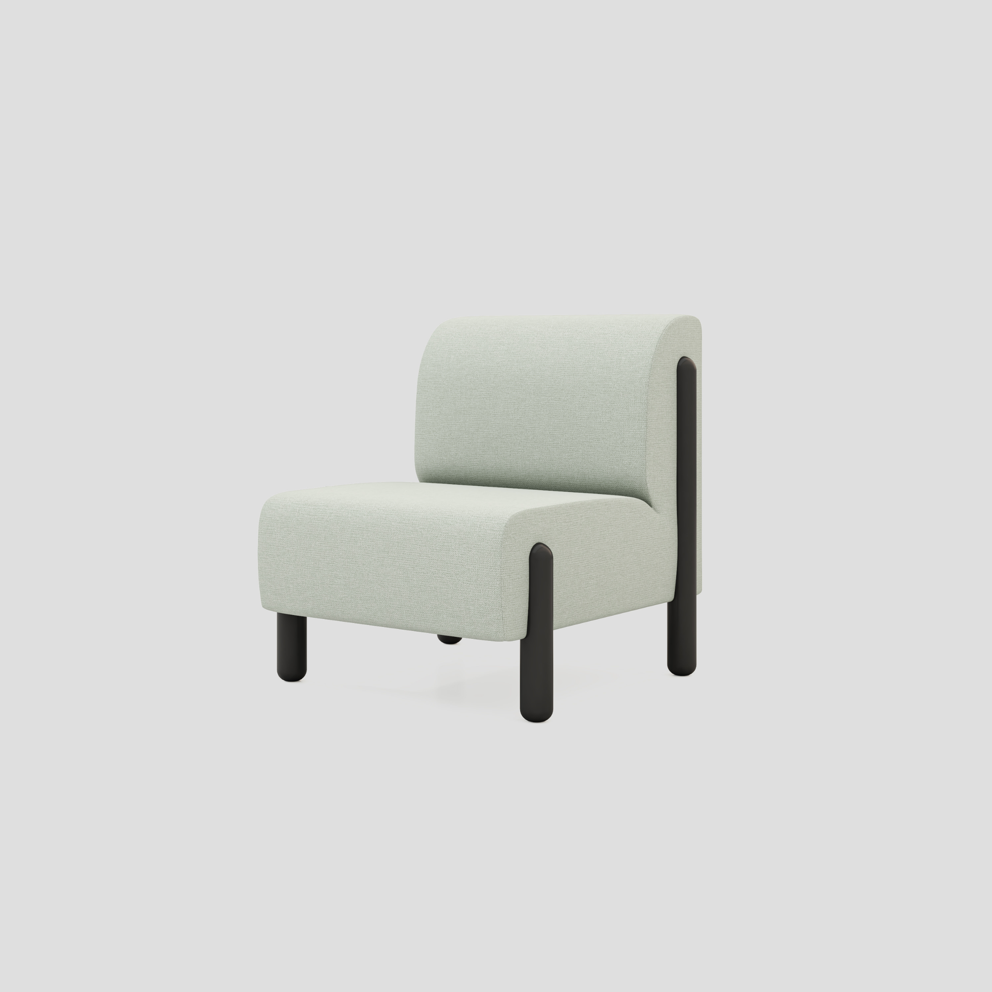 Fiora Armchair in tweed and beech frame, featuring modern armchair styling, with lounge.