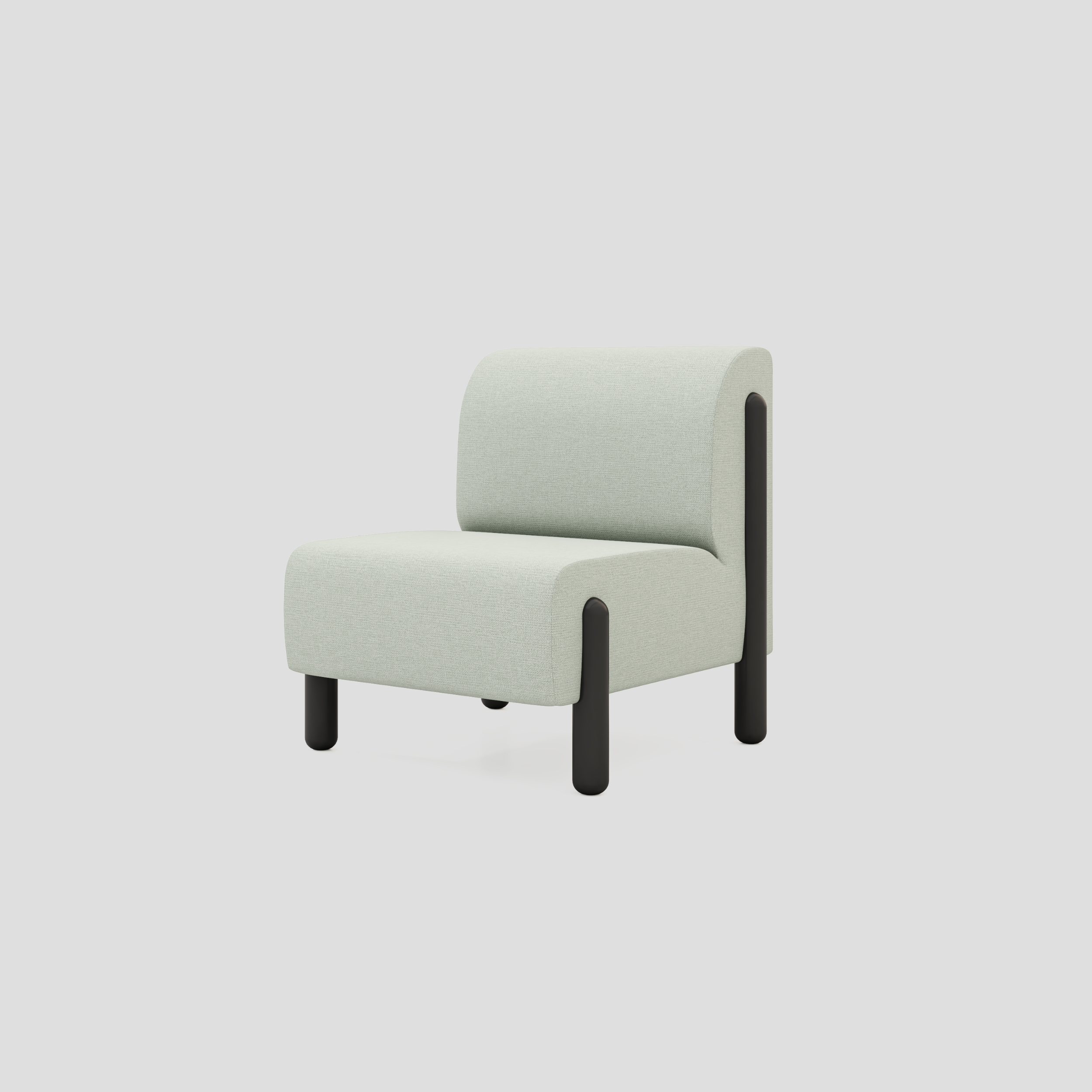 Fiora Armchair in tweed and beech frame, featuring modern armchair styling, with lounge.