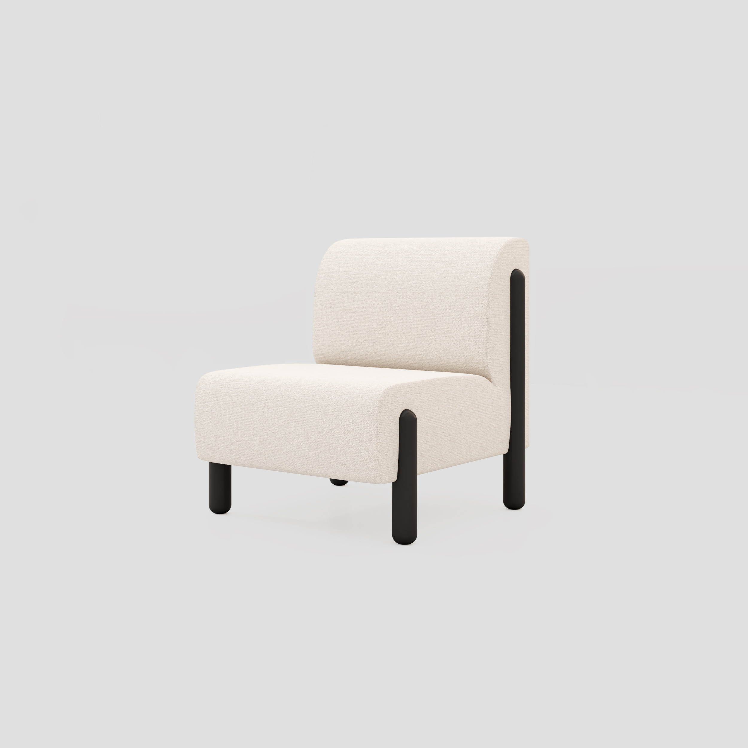 Fiora Armchair in tweed and beech frame, featuring modern armchair styling, with lounge.