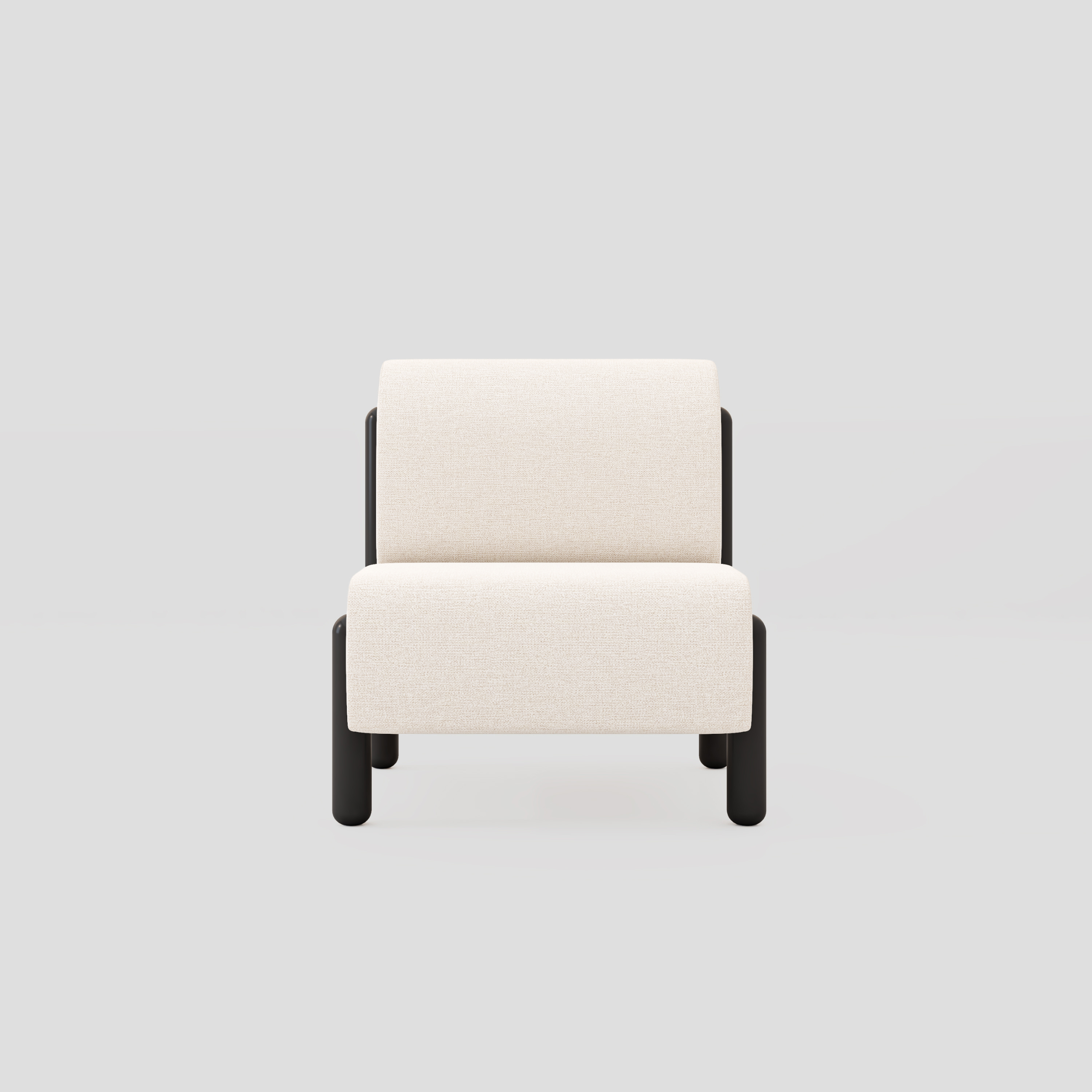 Fiora Armchair in tweed and beech frame, featuring modern armchair styling, with lounge.