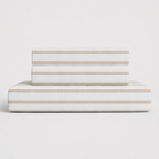 Pinstripe Percale Flat Sheet Set