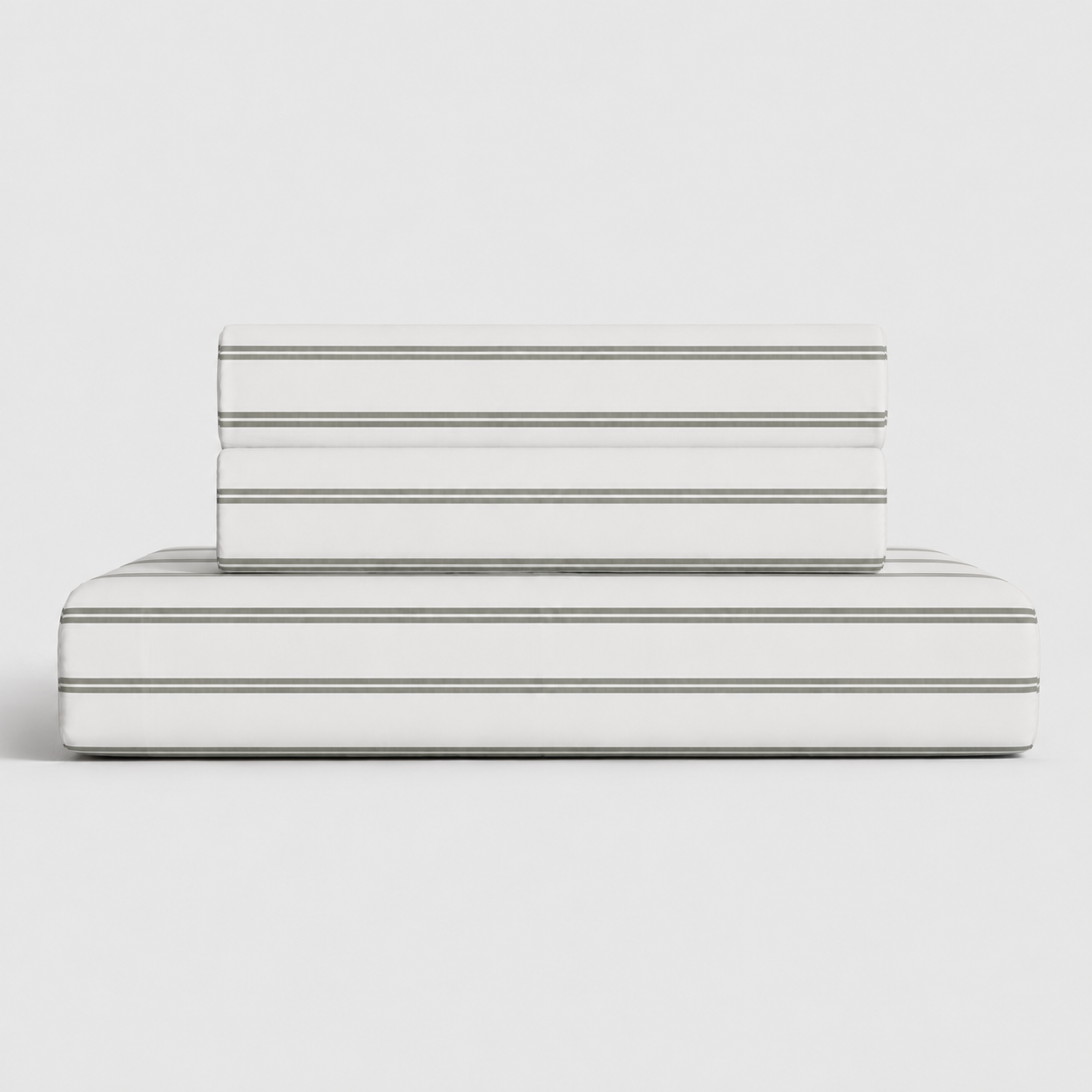 Pinstripe Percale Flat Sheet Set