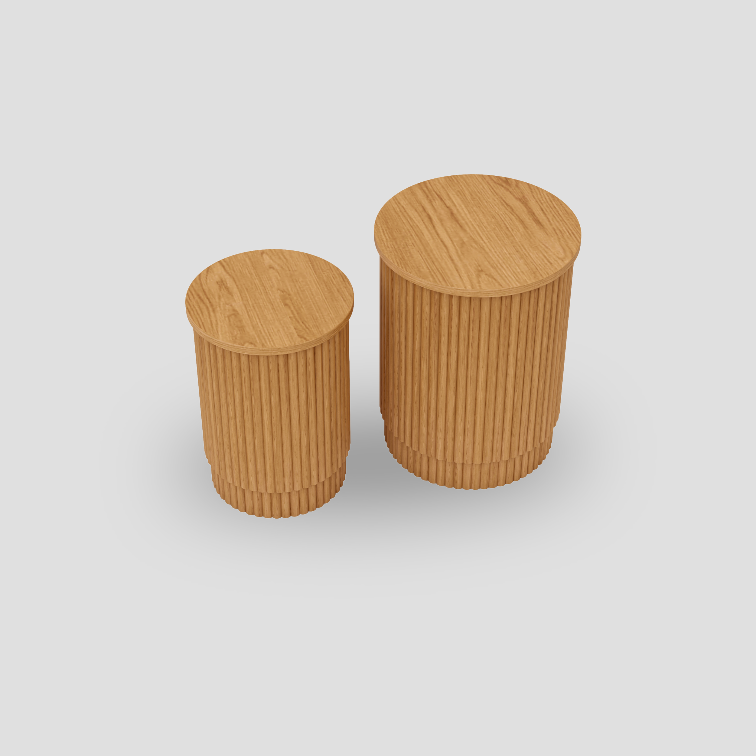 Fluted Side Tables Set