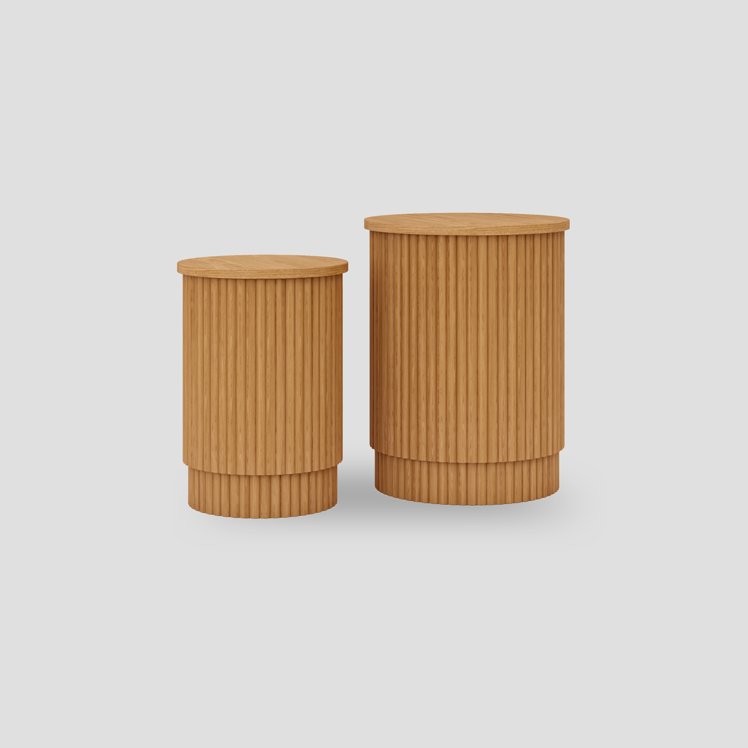 Fluted Side Tables Set