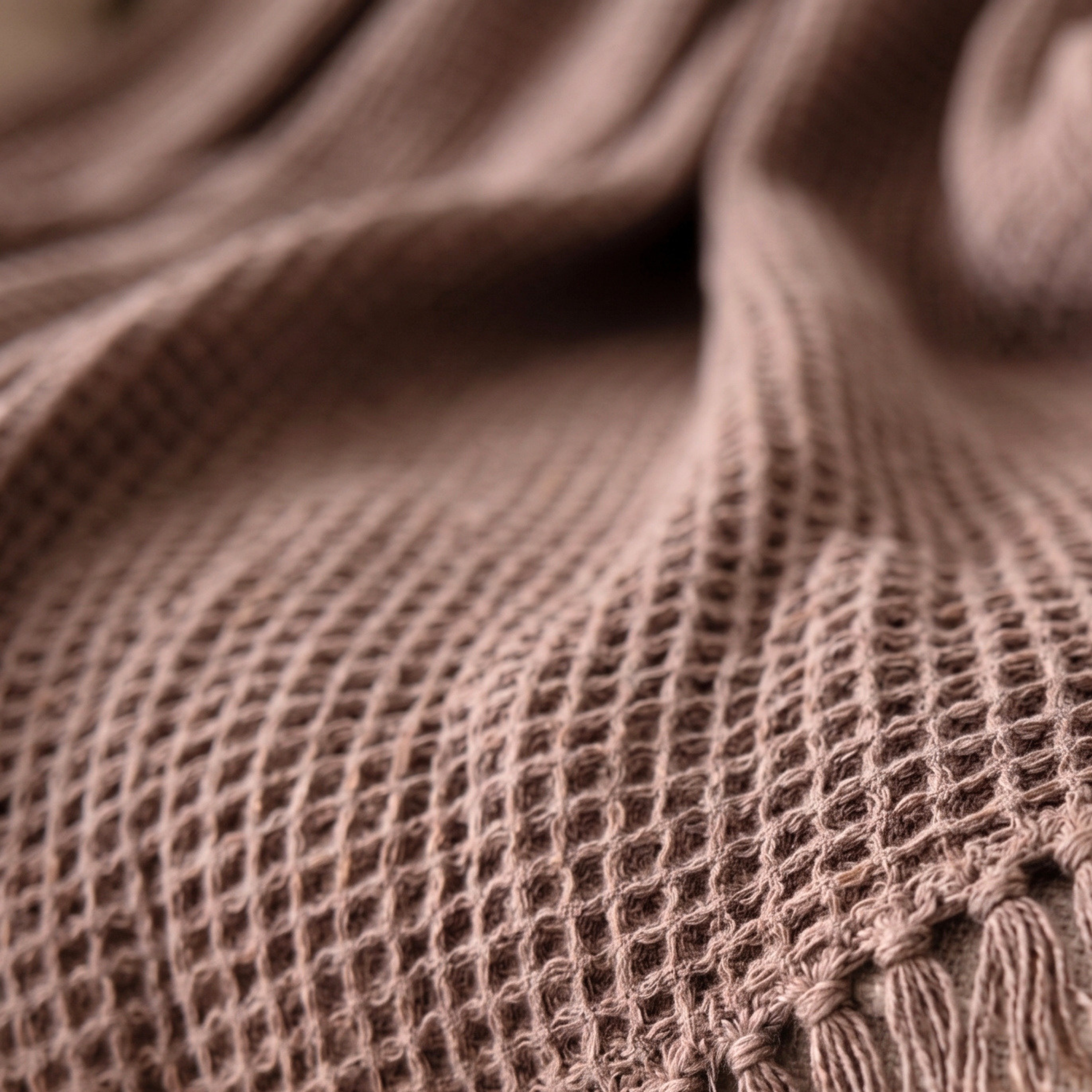 Fringe Honeycomb Throw Blanket