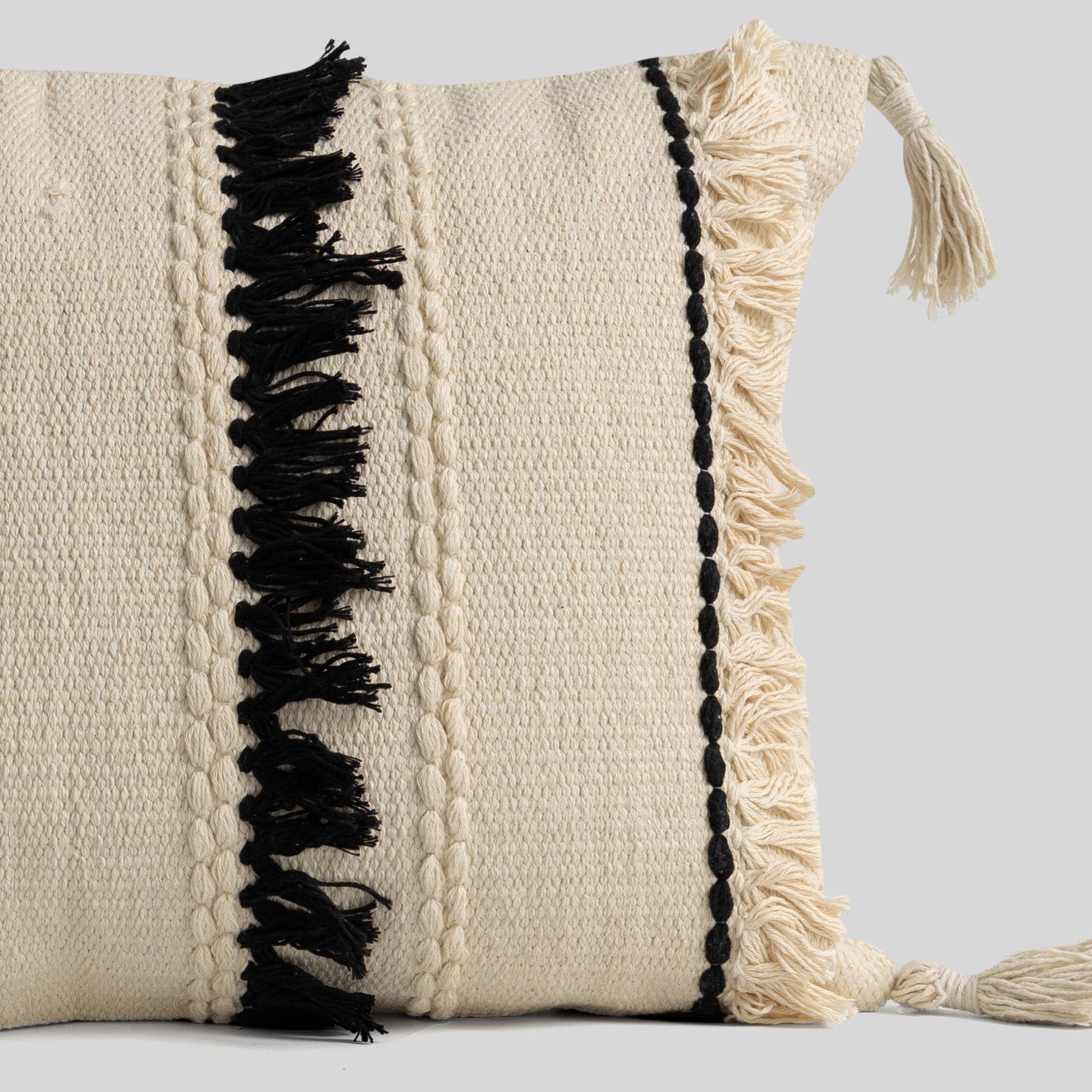 Black & white Fringes Cushion