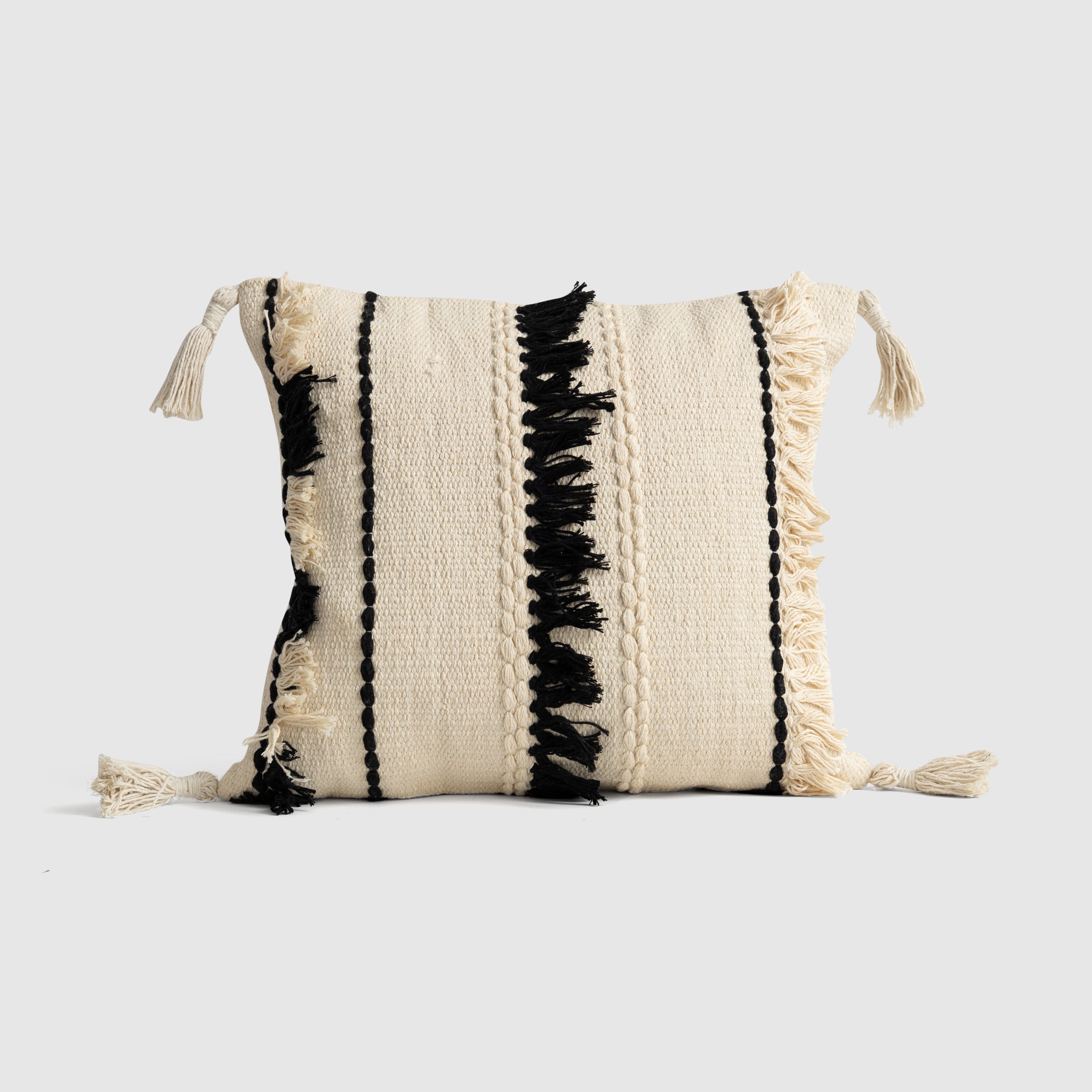 Black & white Fringes Cushion