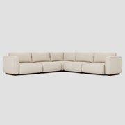 Modern scandinavian corner L shape sofa with a beech frame and memory foam.