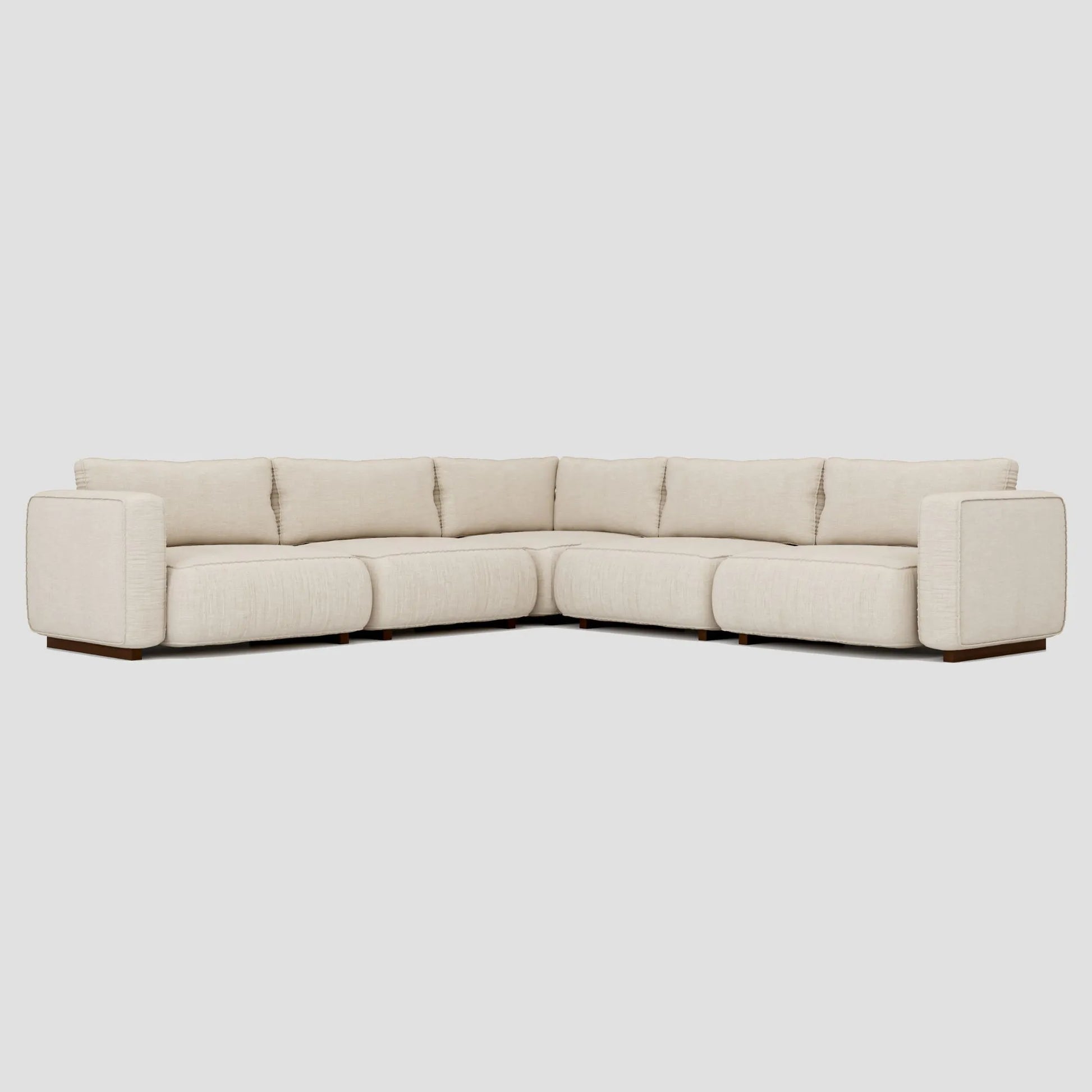 Modern scandinavian corner L shape sofa with a beech frame and memory foam.