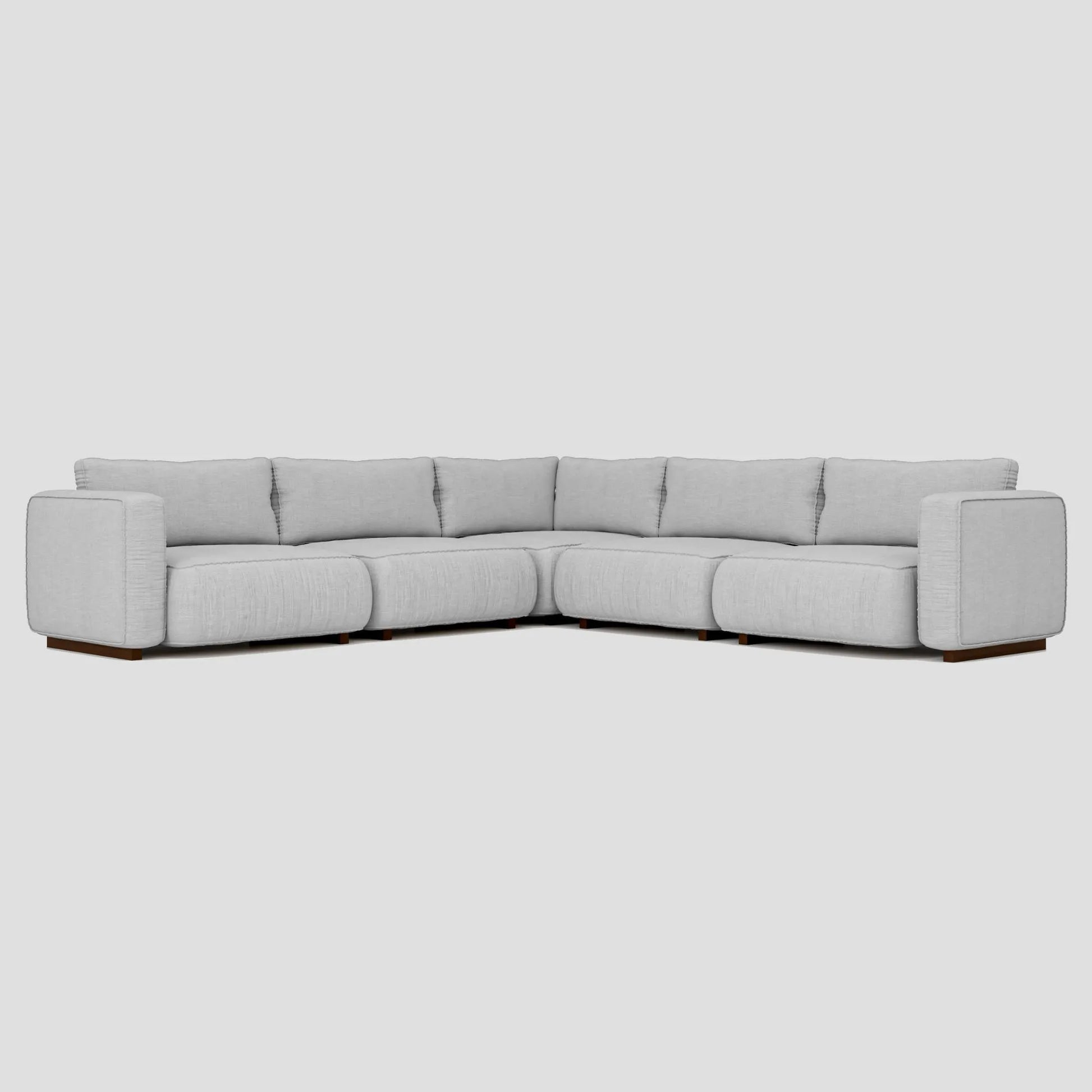 Modern scandinavian corner L shape sofa with a beech frame and memory foam.