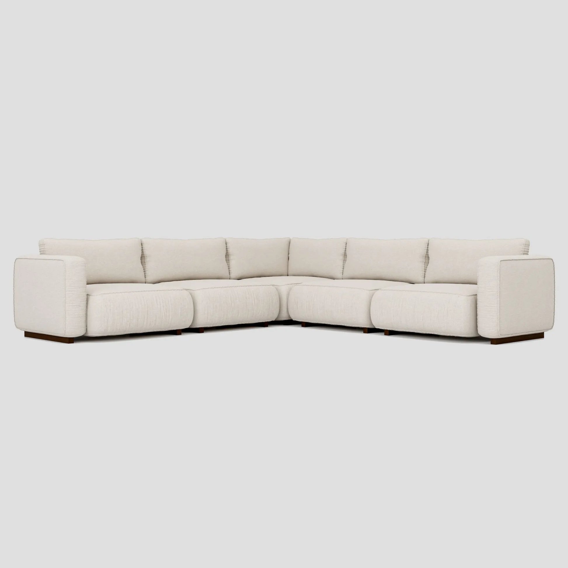 Modern scandinavian corner L shape sofa with a beech frame and memory foam.
