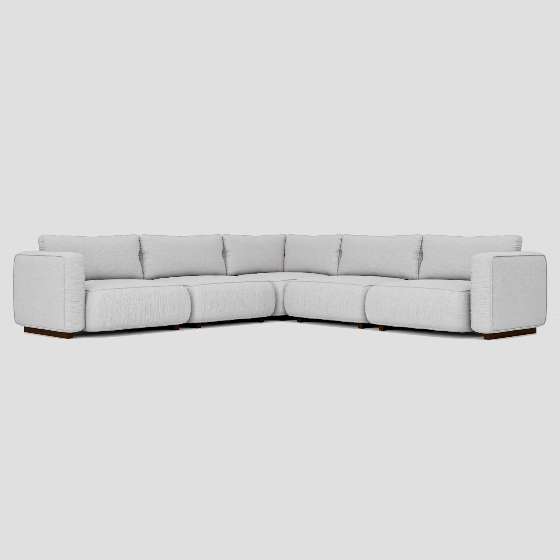 Modern scandinavian corner L shape sofa with a beech frame and memory foam.