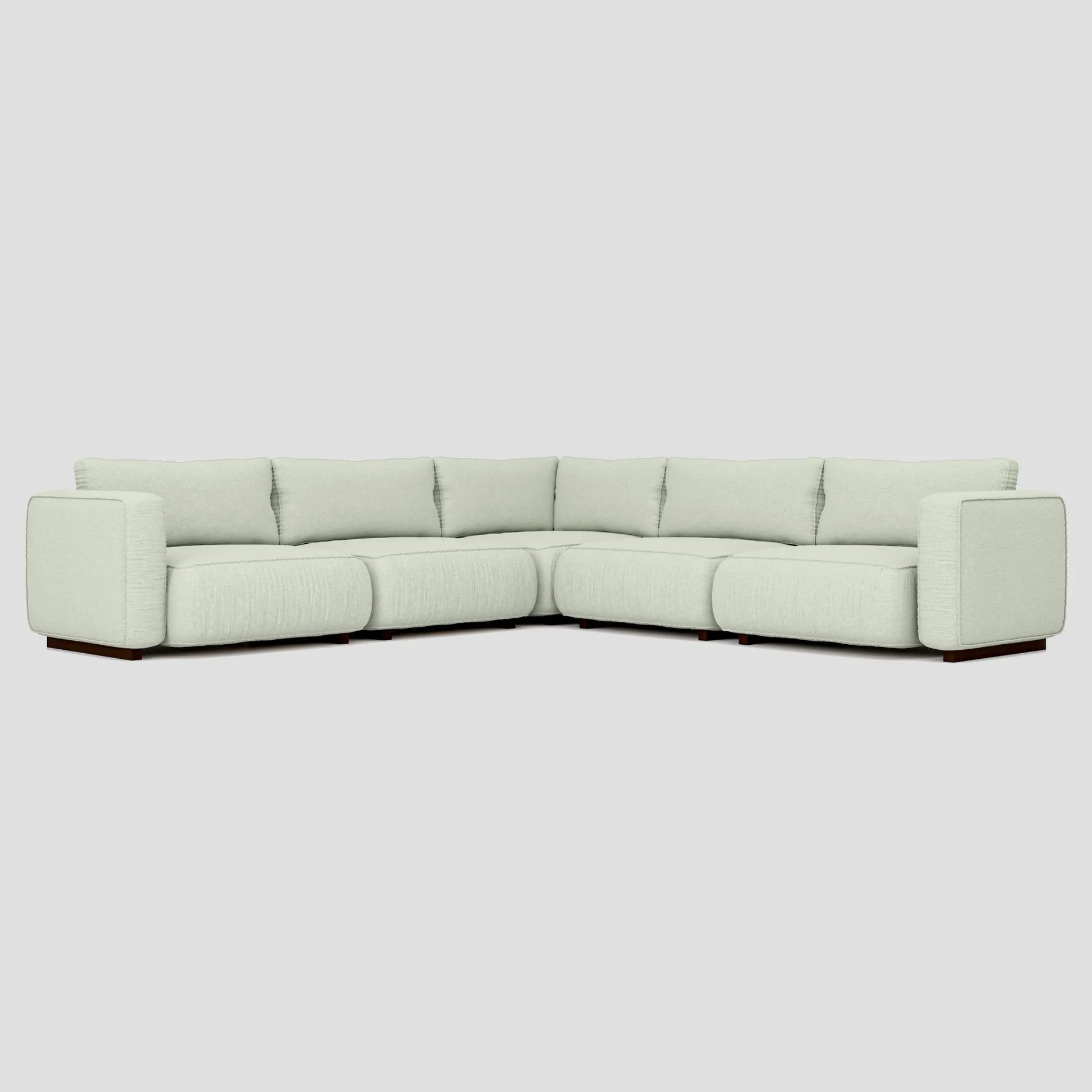 Modern scandinavian corner L shape sofa with a beech frame and memory foam.