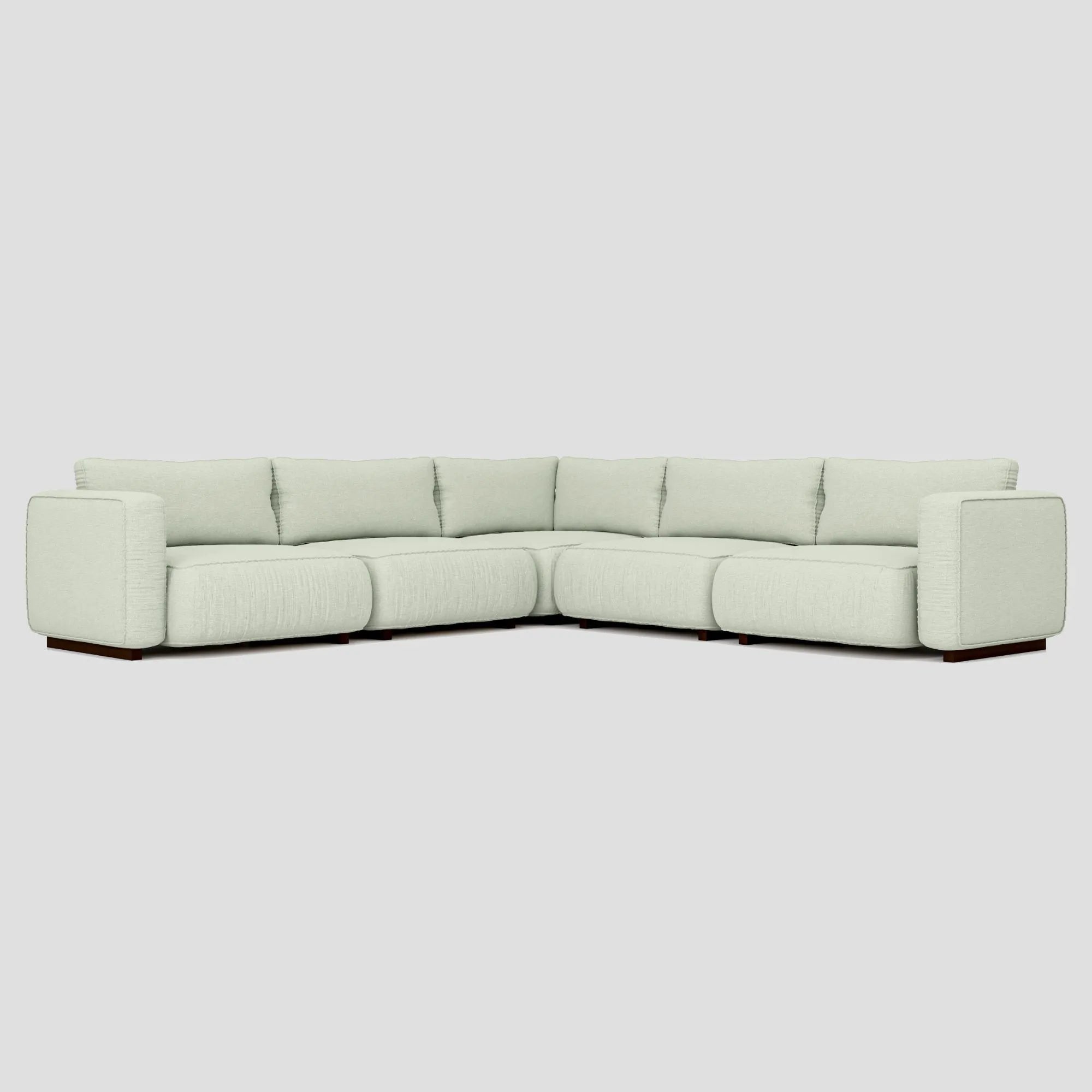 Modern scandinavian corner L shape sofa with a beech frame and memory foam.