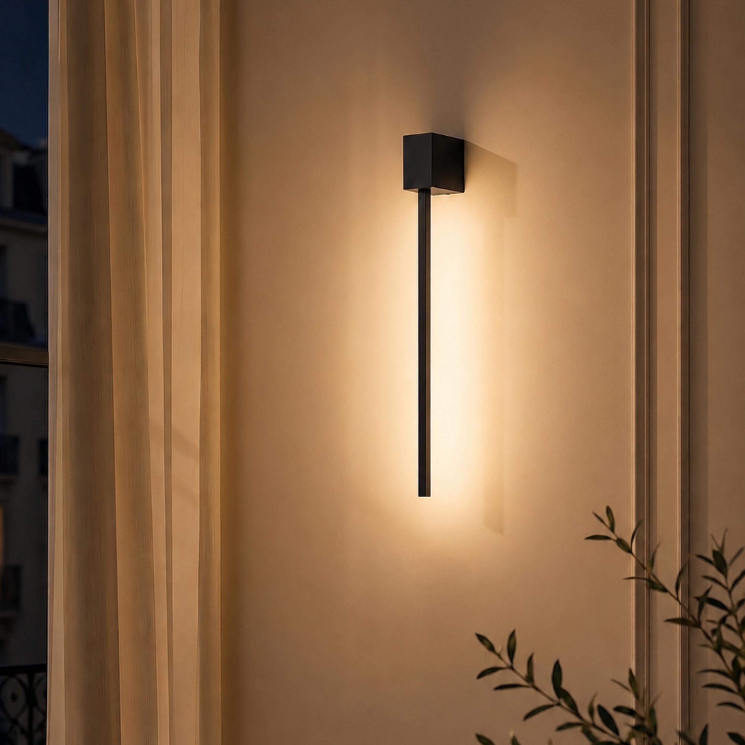 Lines Square Black Wall Lamp