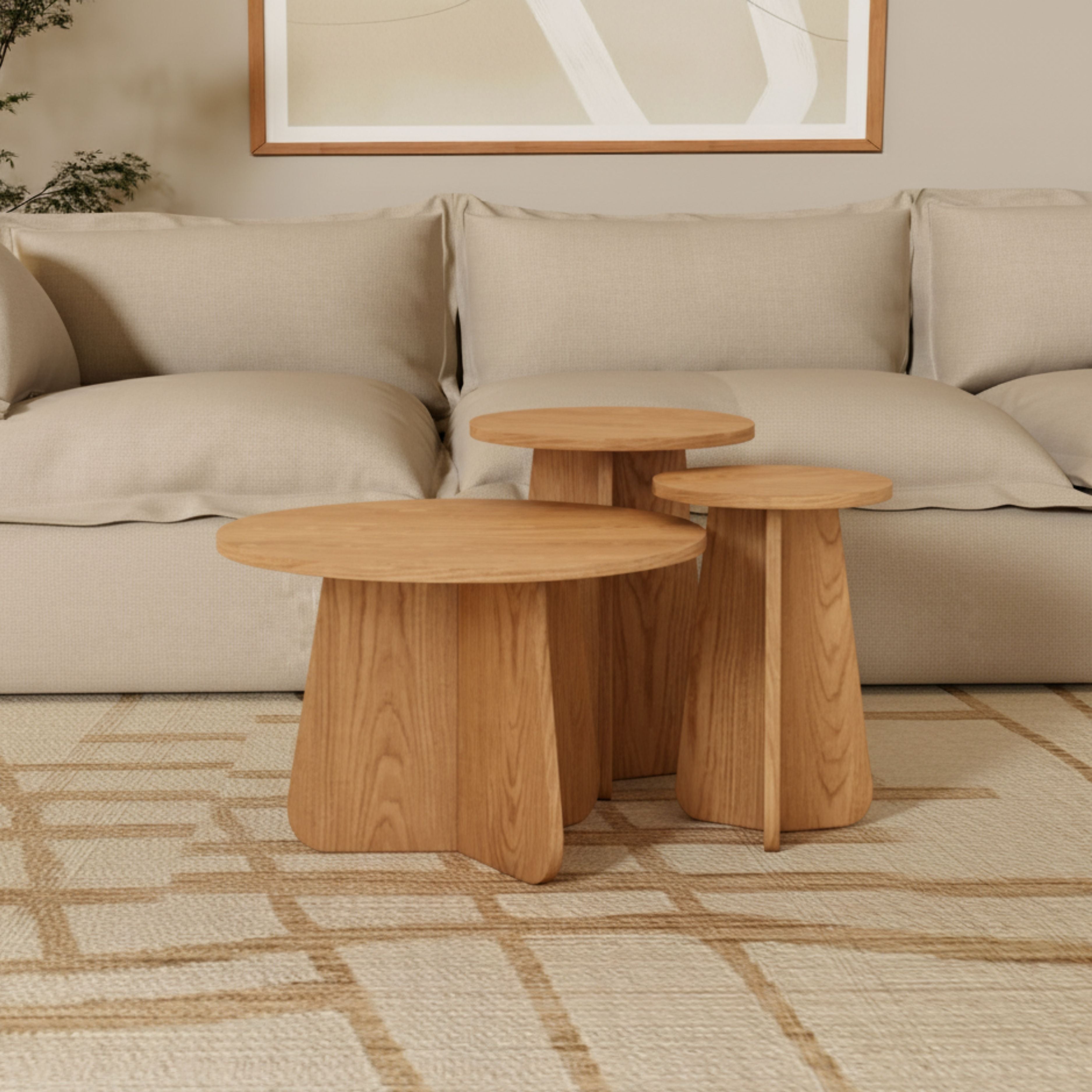 Oak Middle Table Set