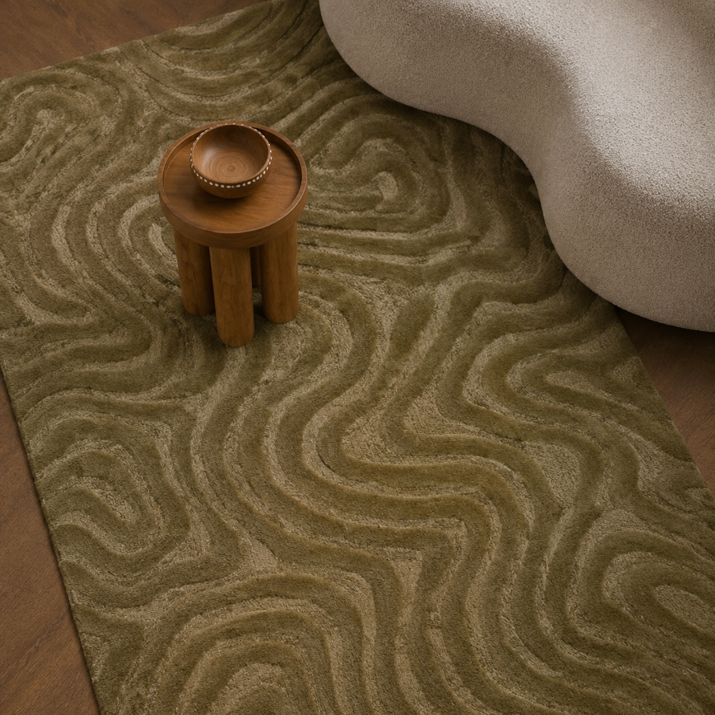 Olive Dunes Handtufted Rug
