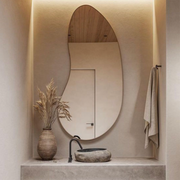 Phoebe Mirror, featuring modern mirror styling, perfect for living rooms, with wall and freeform.