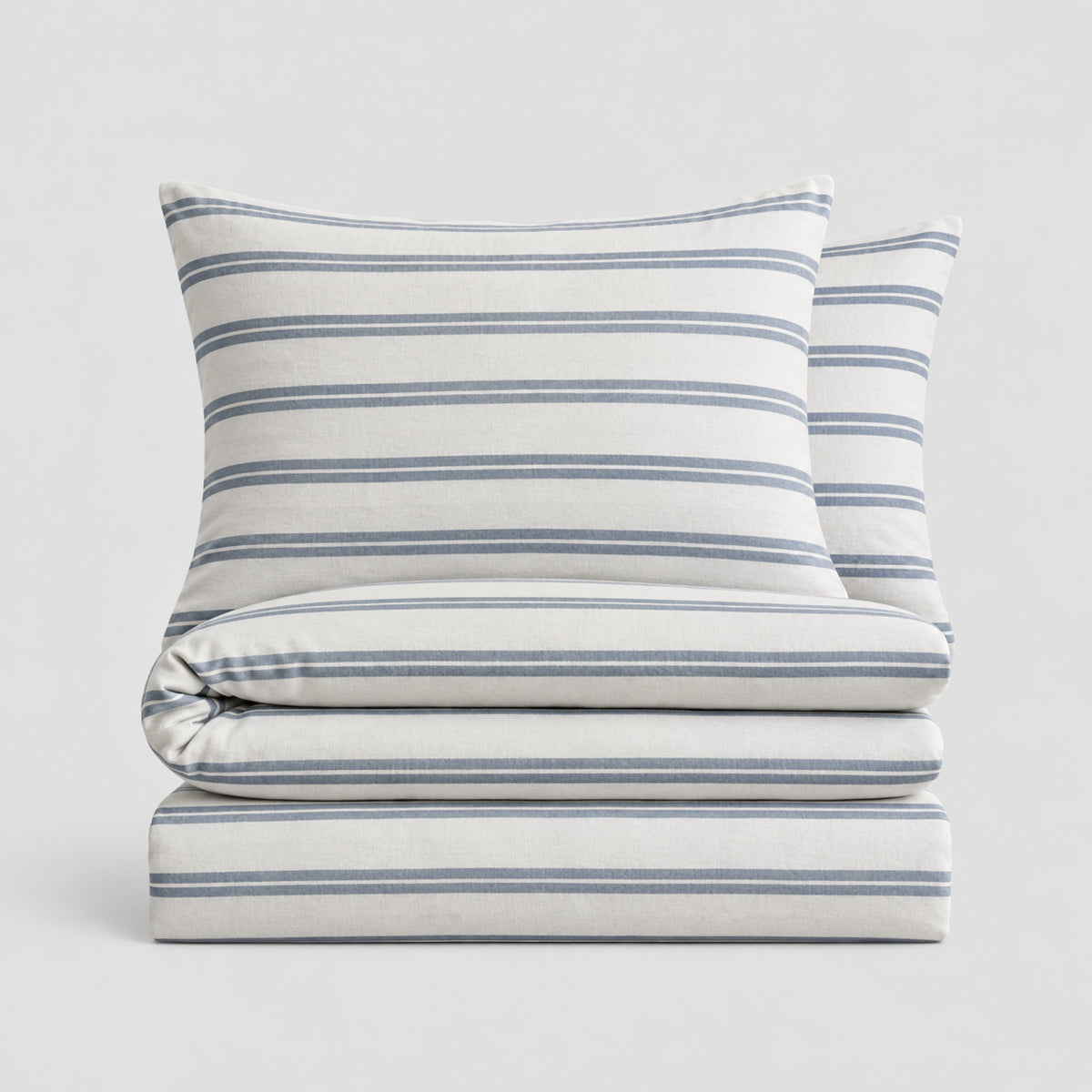 Pinstripe Percale Duvet Cover Set