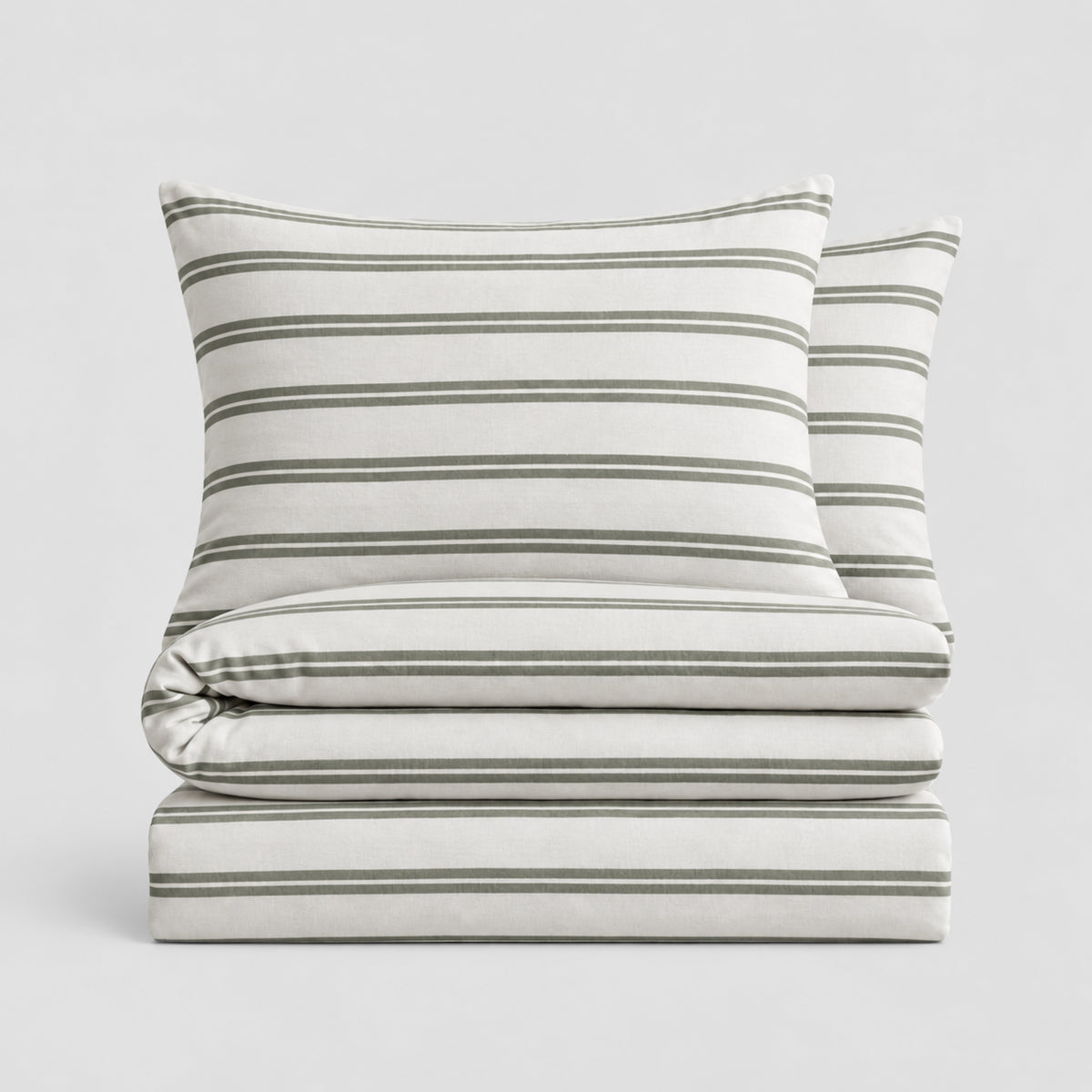 Pinstripe Percale Duvet Cover Set
