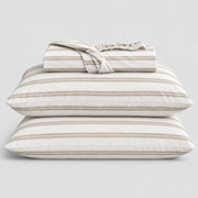 Pinstripe Percale Fitted Sheet Set