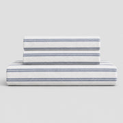 Pinstripe Percale Flat Sheet Set